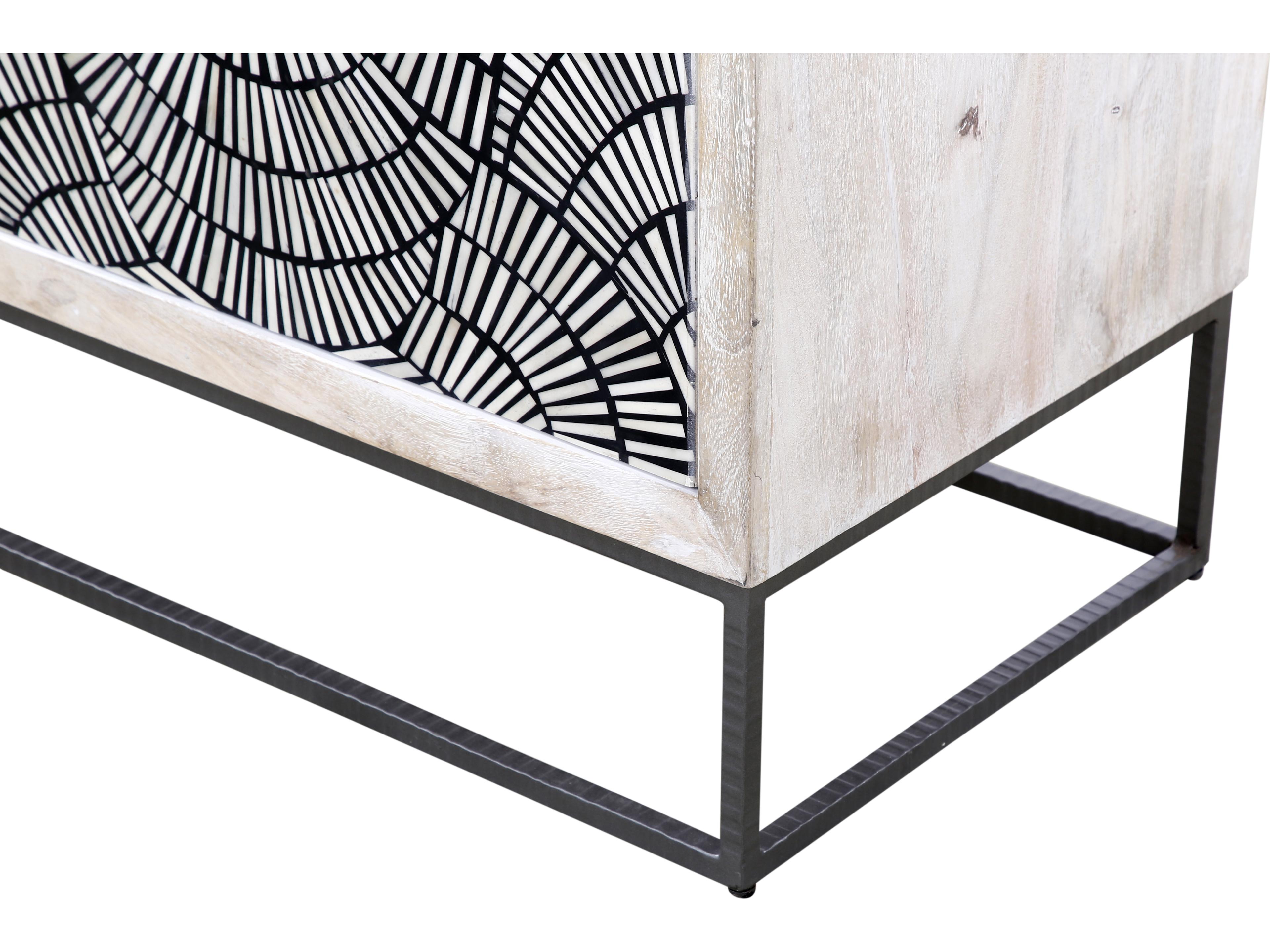 Bassett Mirror Mango Wood White Magnolia Bar Cabinet