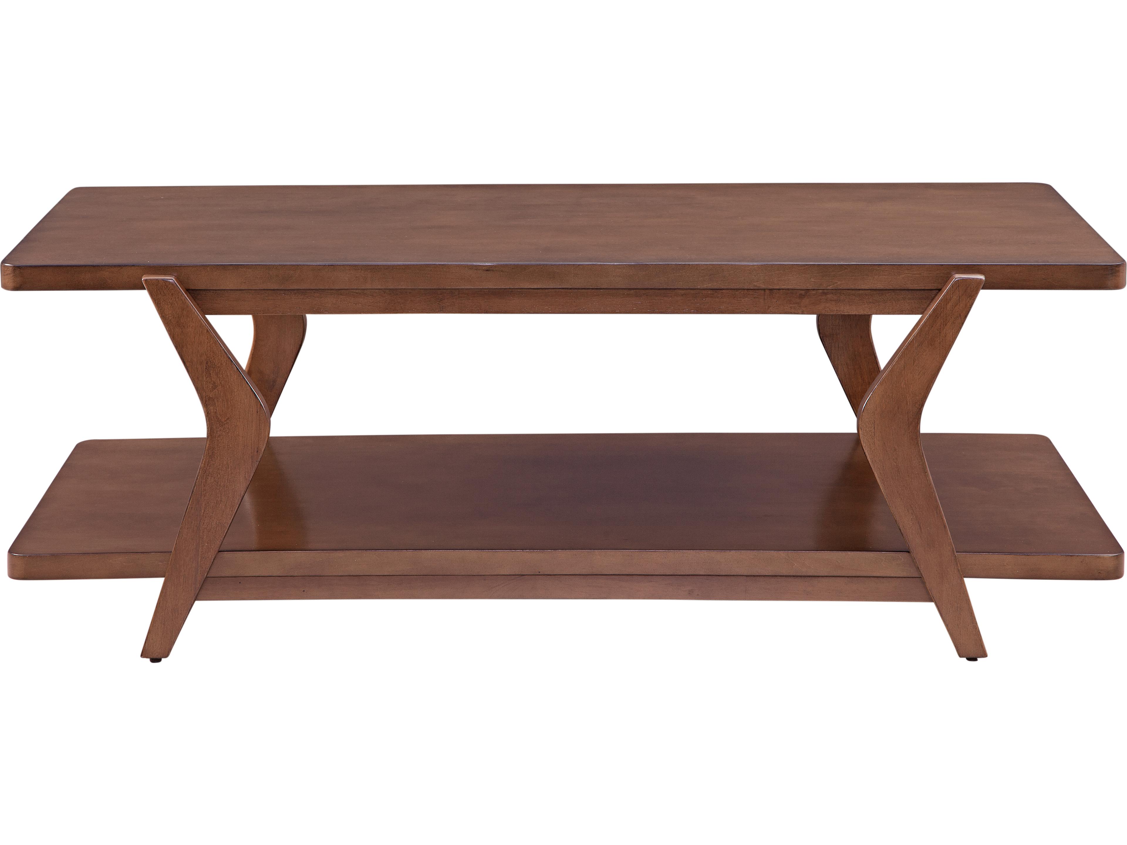 Bassett Mirror Stratton Rectangular Wood Walnut Cocktail Table