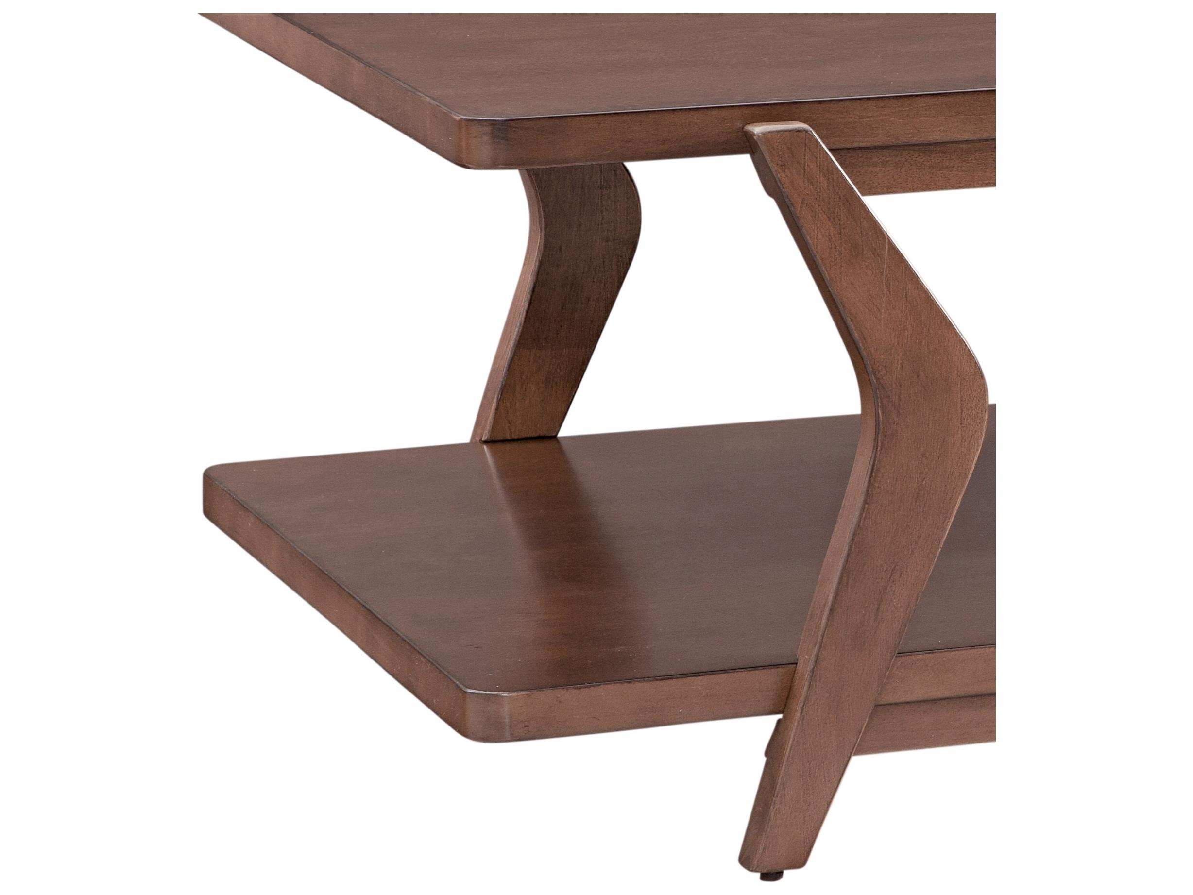 Bassett Mirror Stratton Rectangular Wood Walnut Cocktail Table