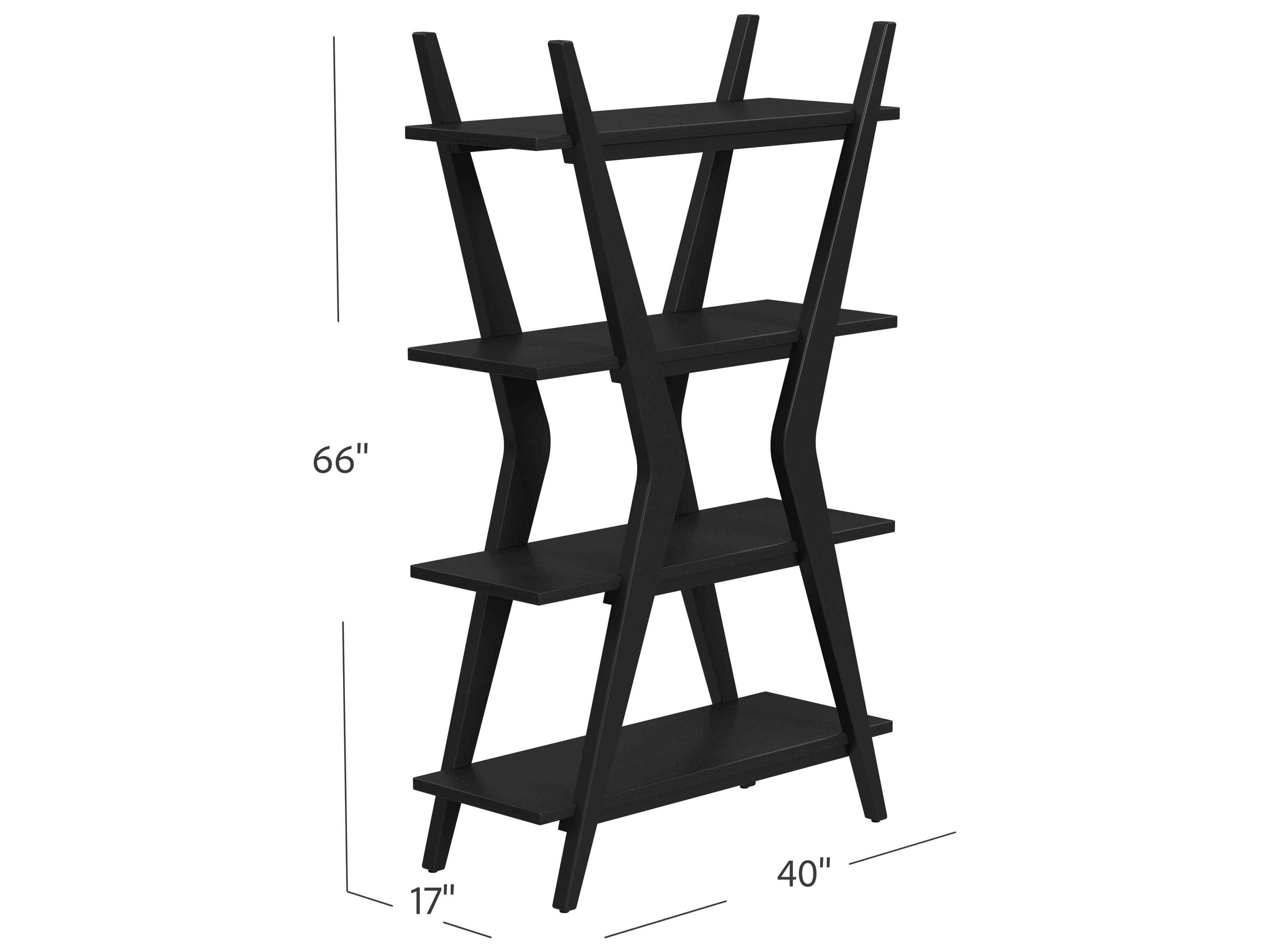 Bassett Mirror Stratton Matte Black Etagere