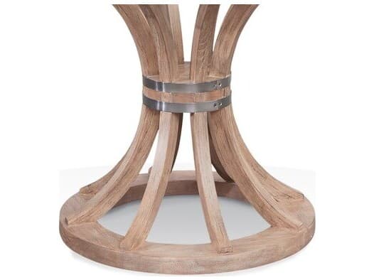 Bassett Mirror Sheffield Round Glass Weathered Natural Dining Table