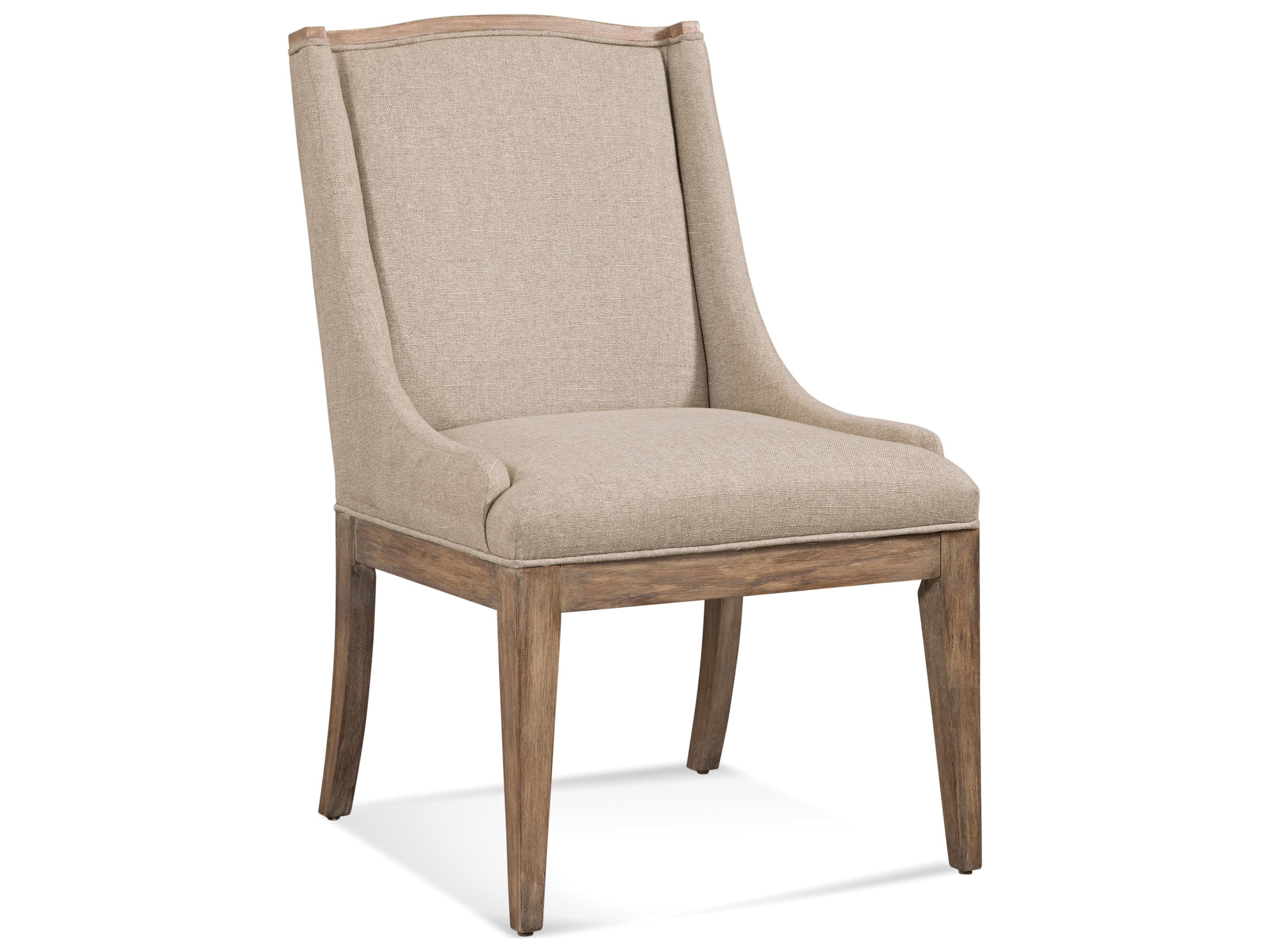 Bassett Mirror Buxton Rubberwood Natural Upholstered Side Dining Chair Set of 2