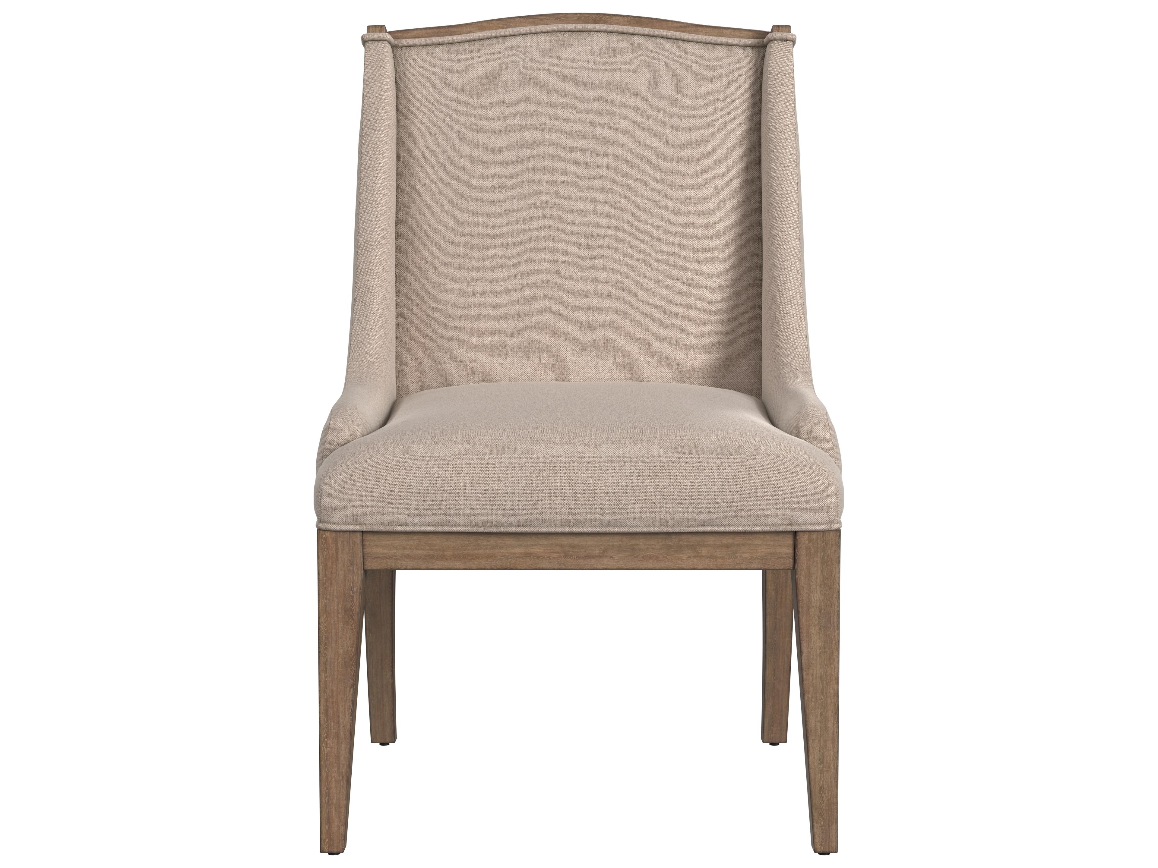 Bassett Mirror Buxton Rubberwood Natural Upholstered Side Dining Chair Set of 2