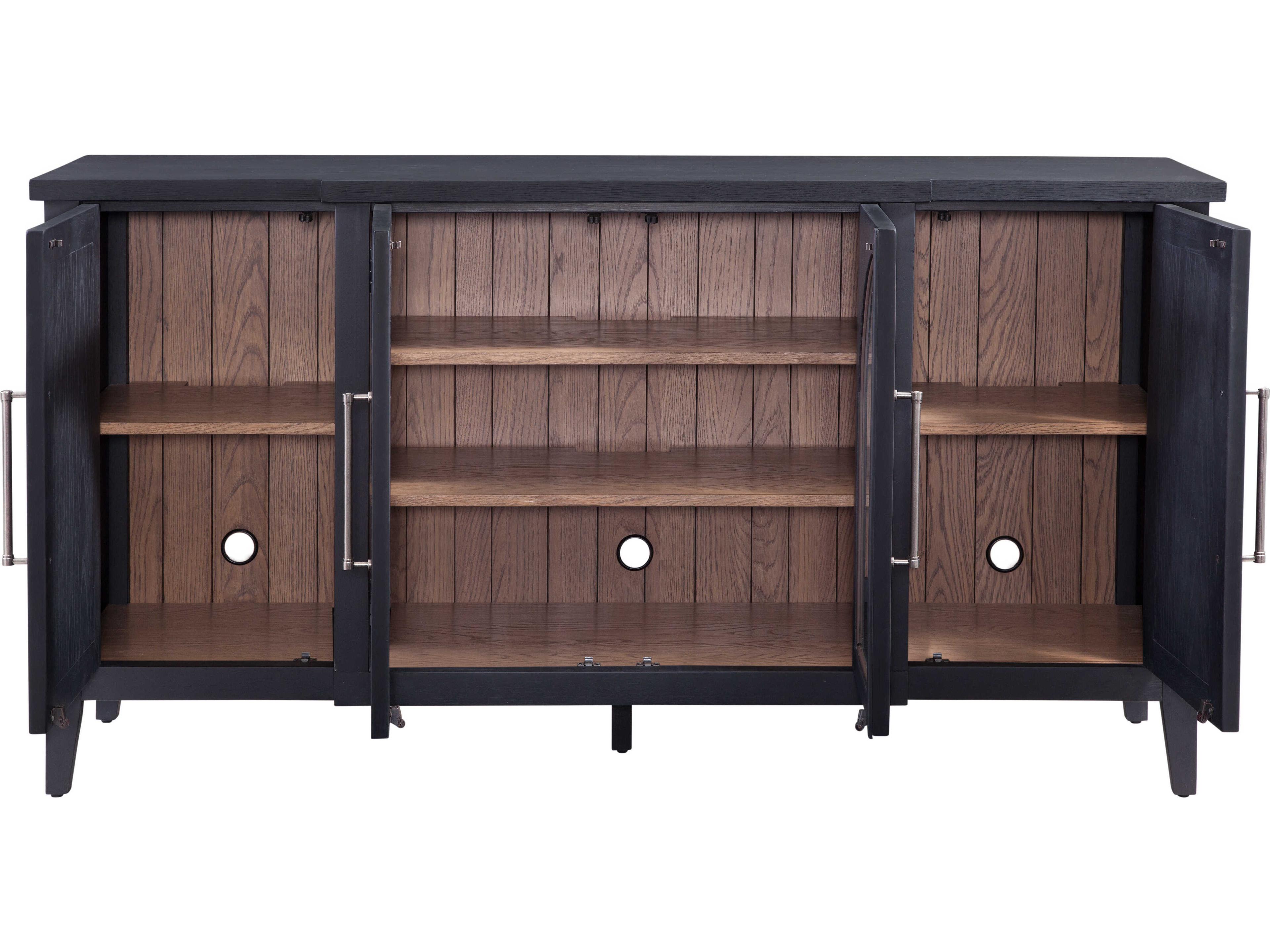 Bassett Mirror Fynn 68" Mango Wood Black Sideboard
