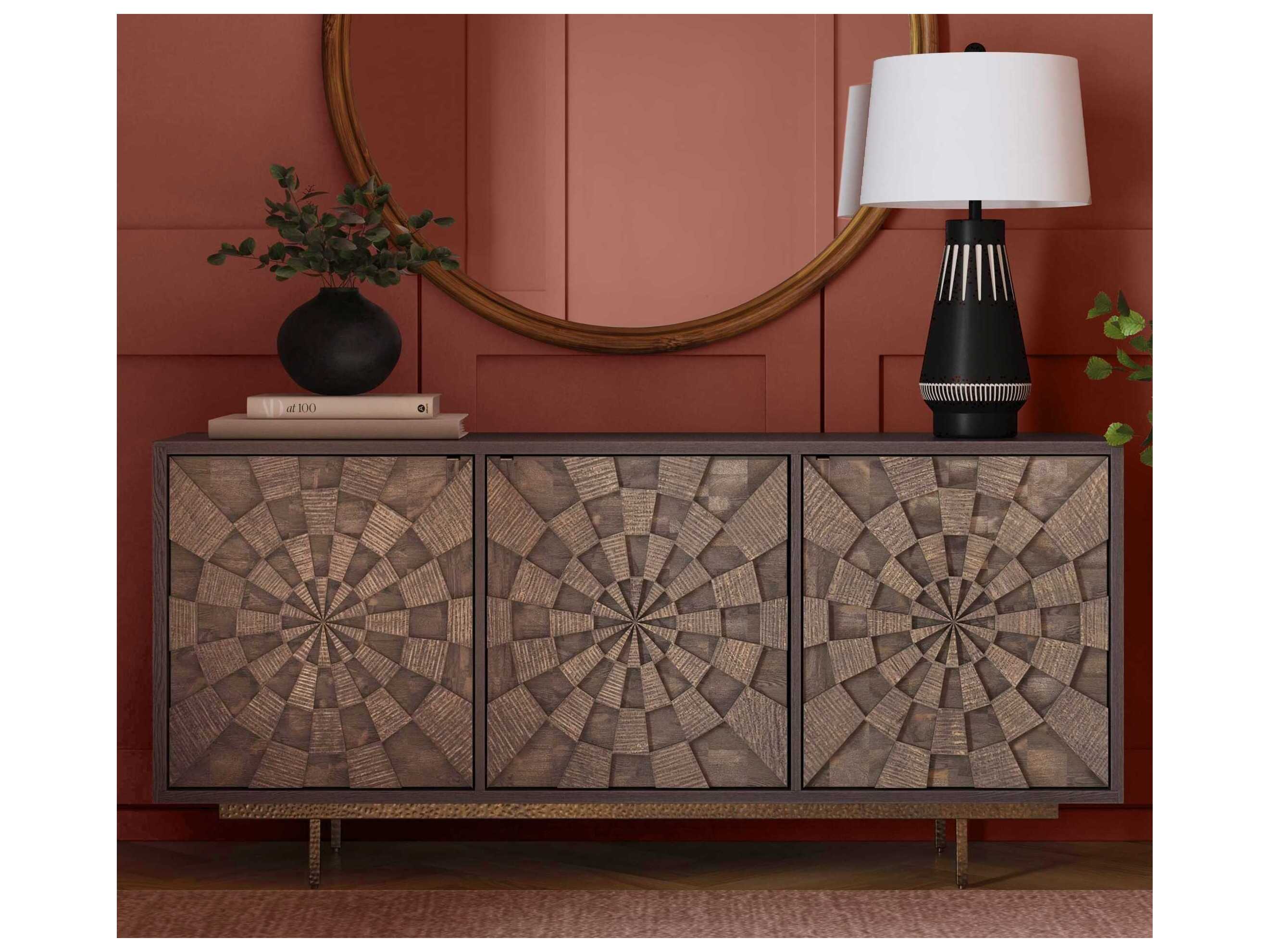 Bassett Mirror Adrienne 69" Mango Wood Brown Sideboard