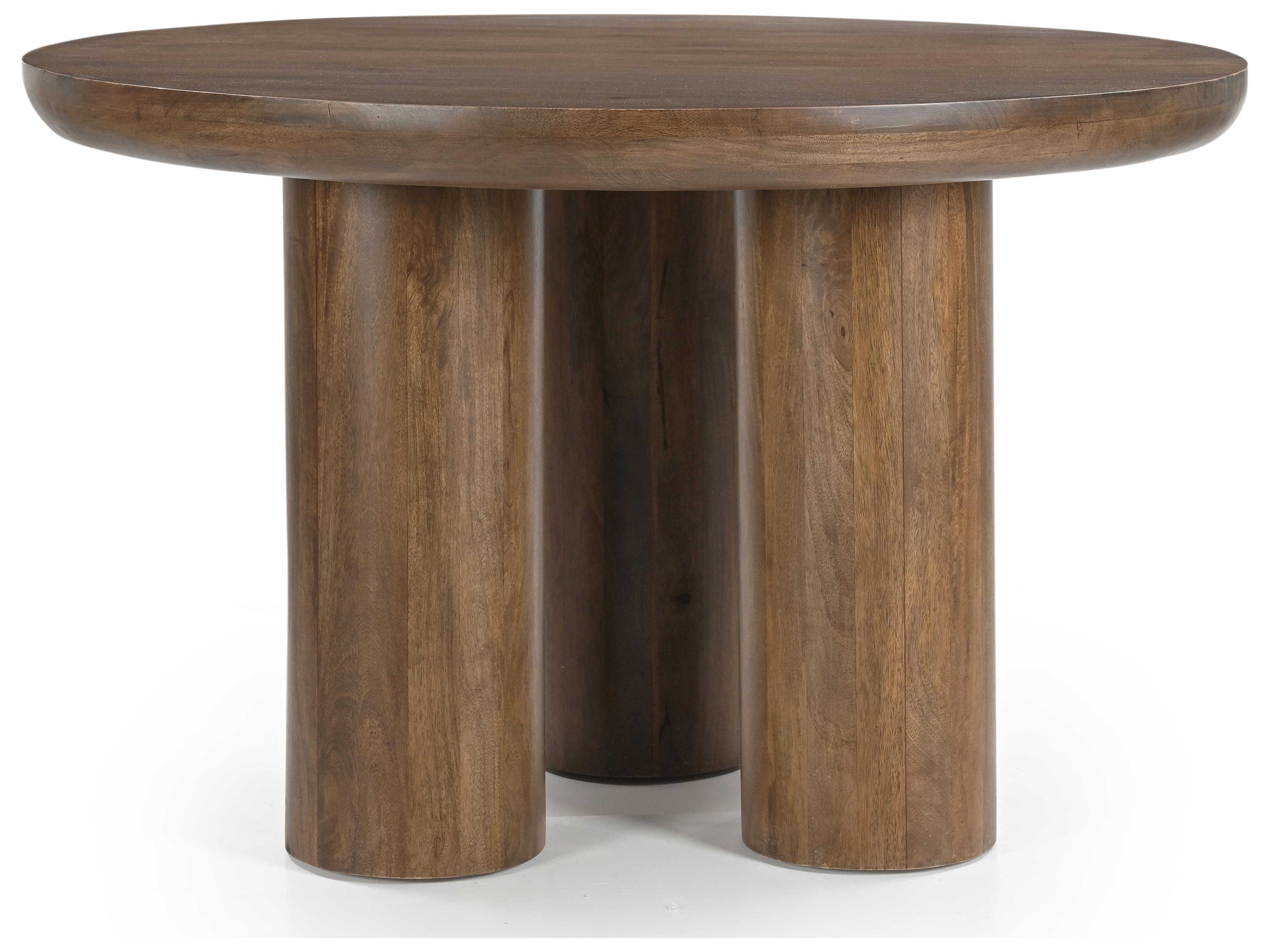 Bassett Mirror Napa Round Wood Brown Dining Table