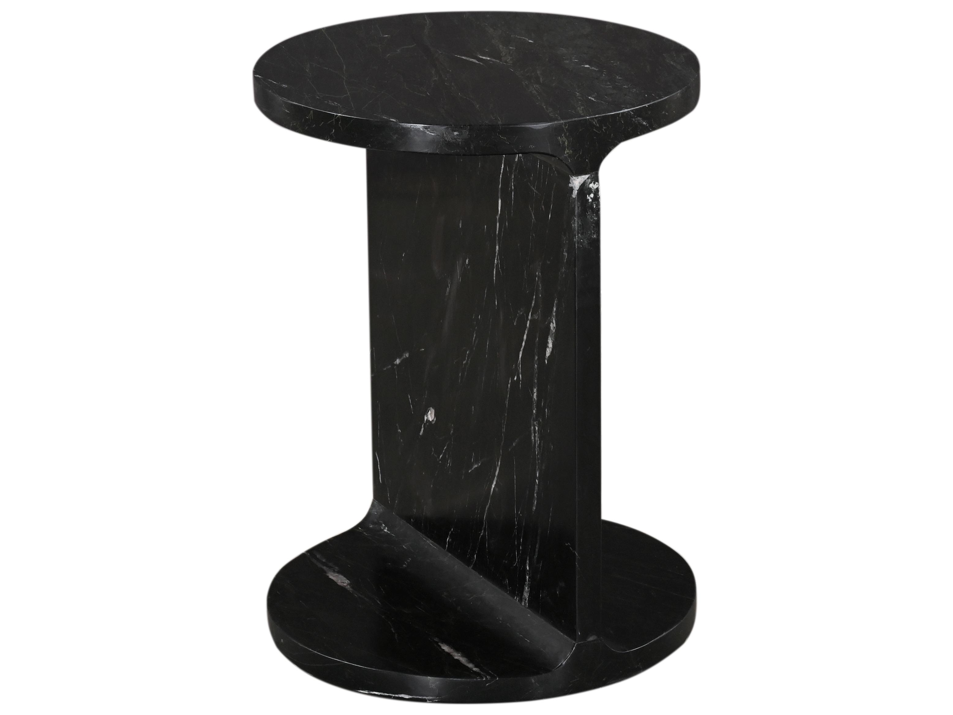 Bassett Mirror Emmett Round Marble End Table