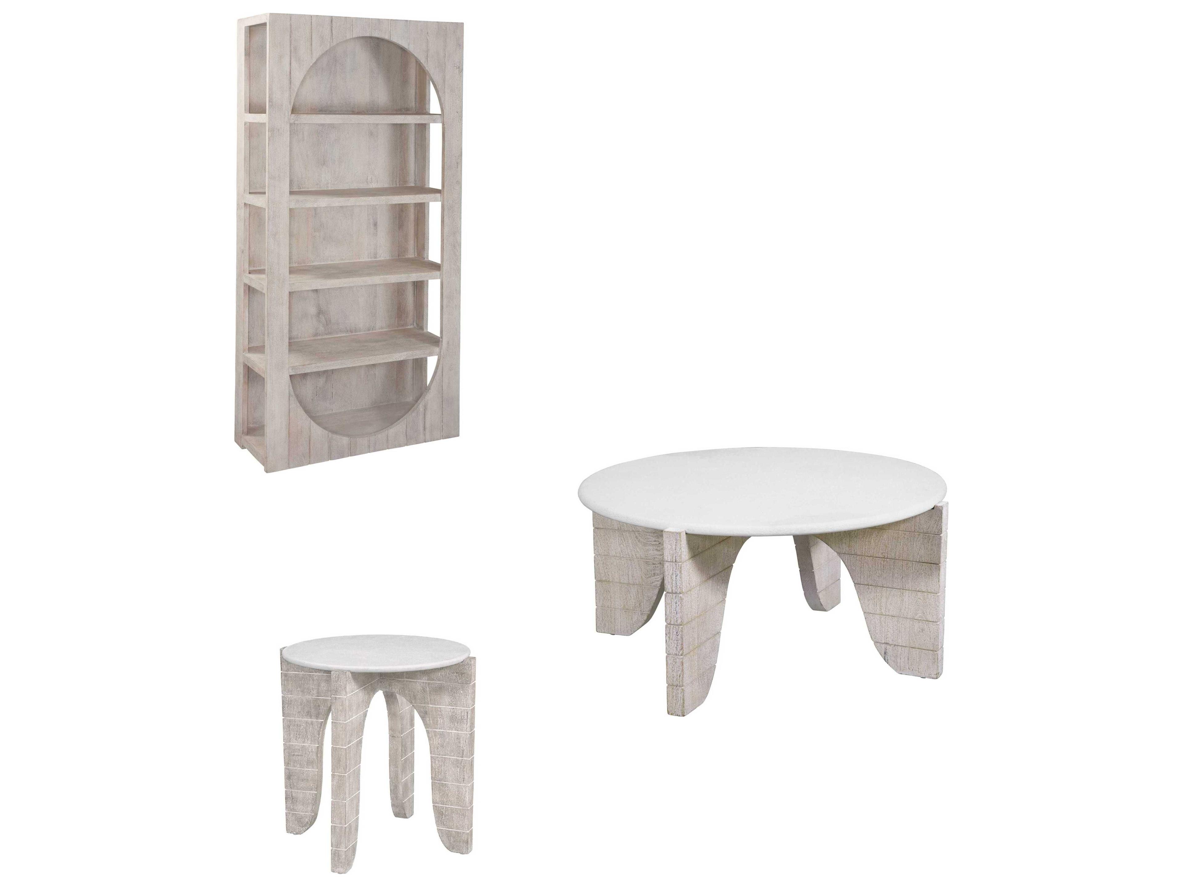 Bassett Mirror White Bali Round Cocktail Table