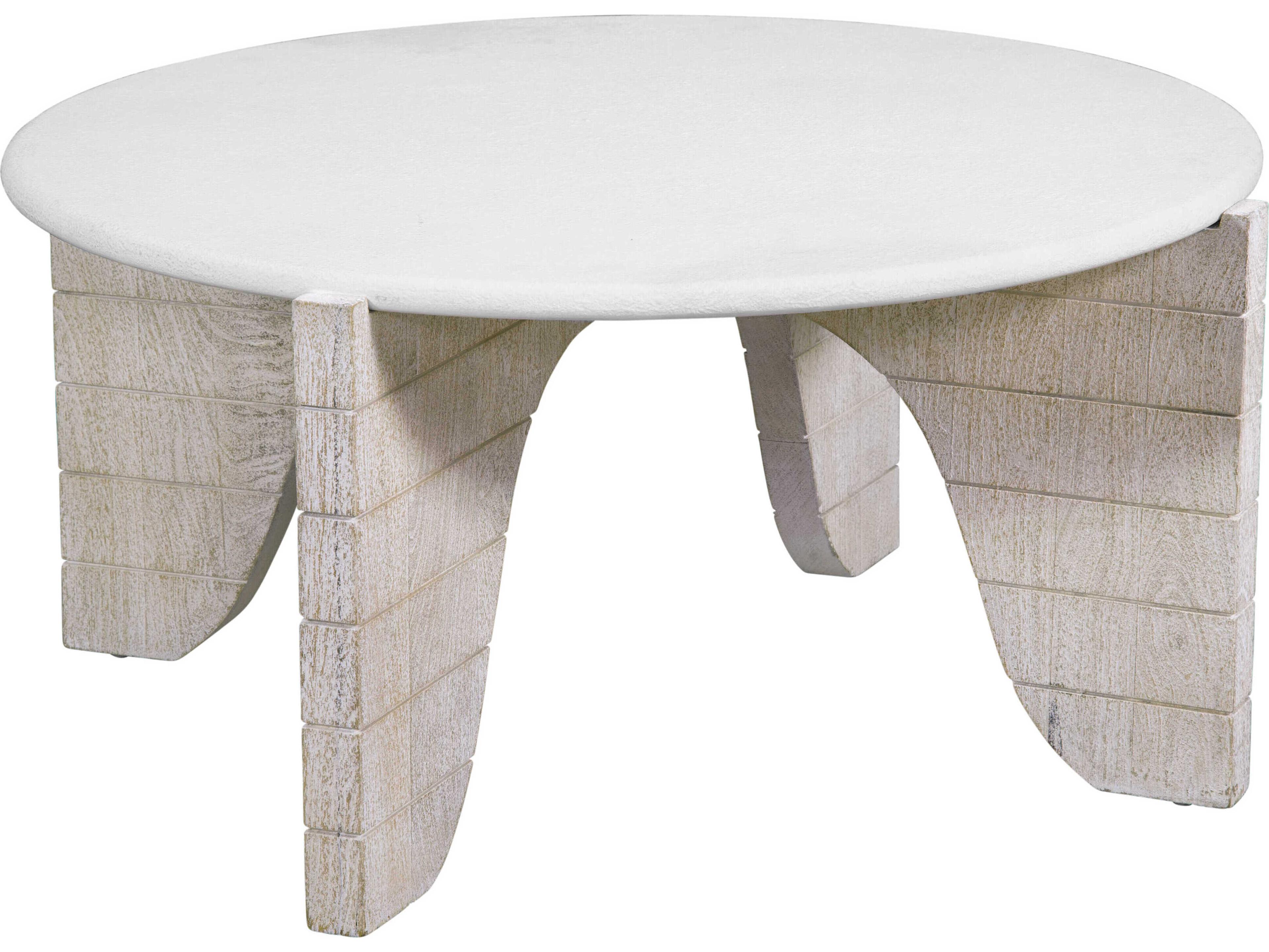 Bassett Mirror White Bali Round Cocktail Table