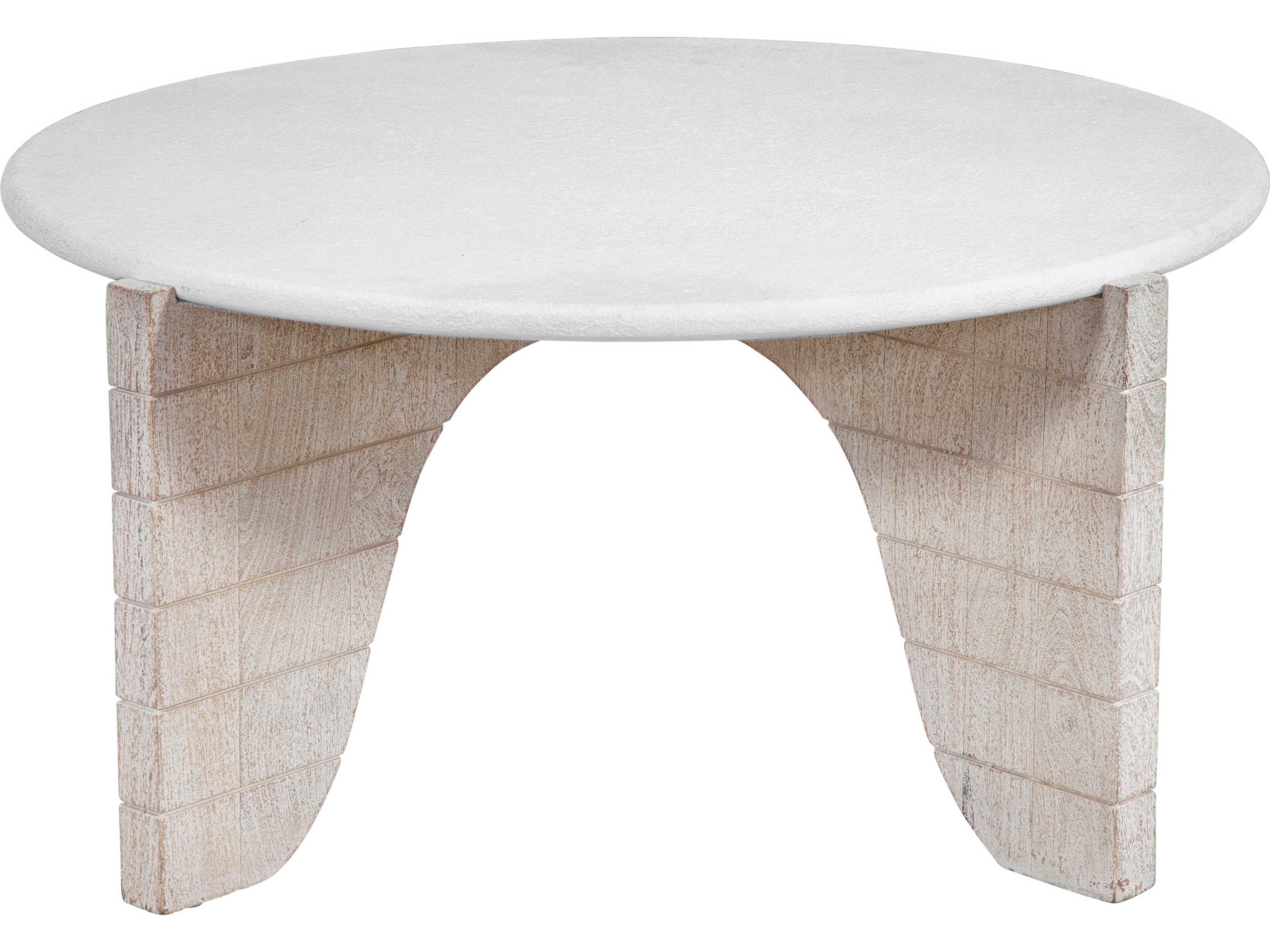 Bassett Mirror White Bali Round Cocktail Table