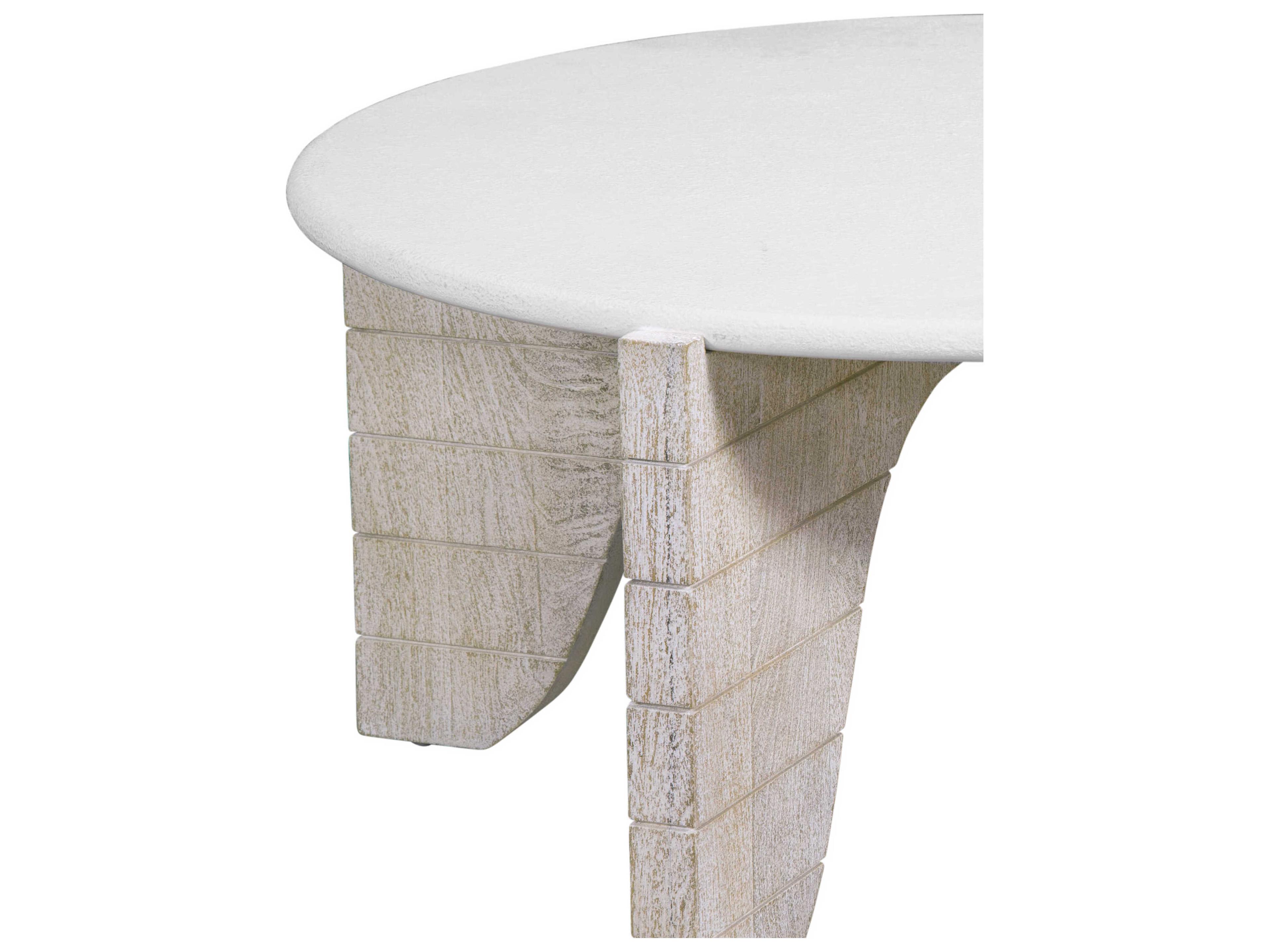 Bassett Mirror White Bali Round Cocktail Table