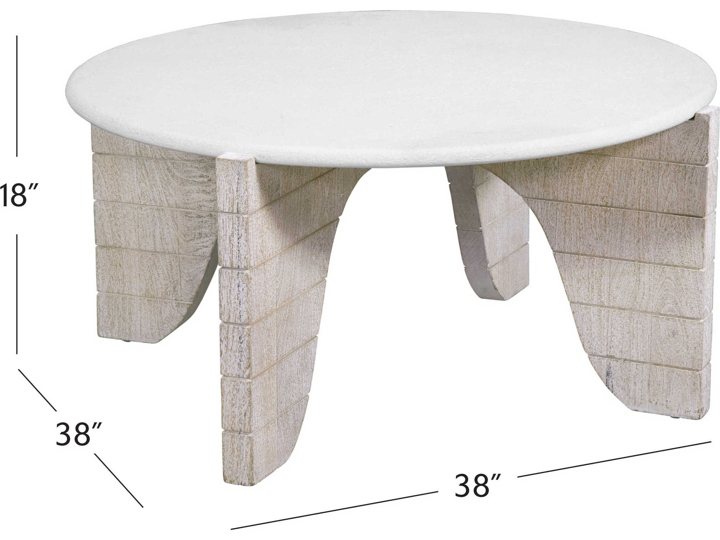 Bassett Mirror White Bali Round Cocktail Table