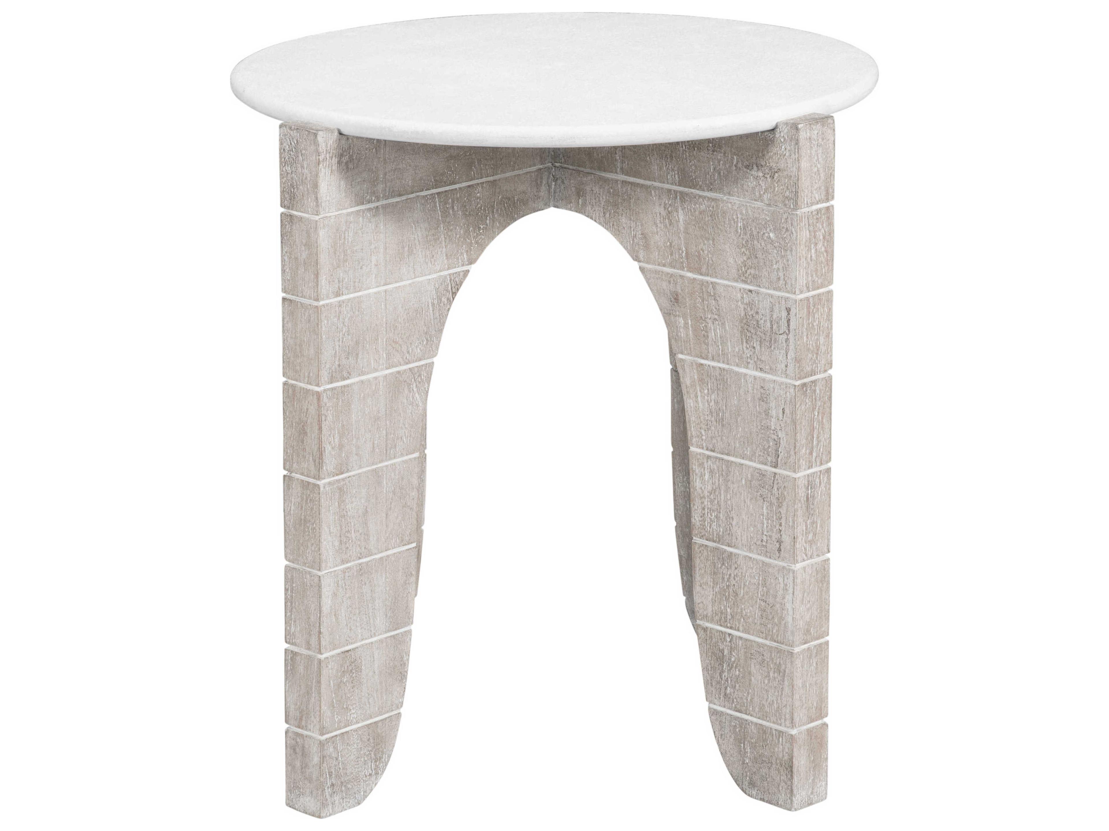 Bassett Mirror White Bali Round End Table
