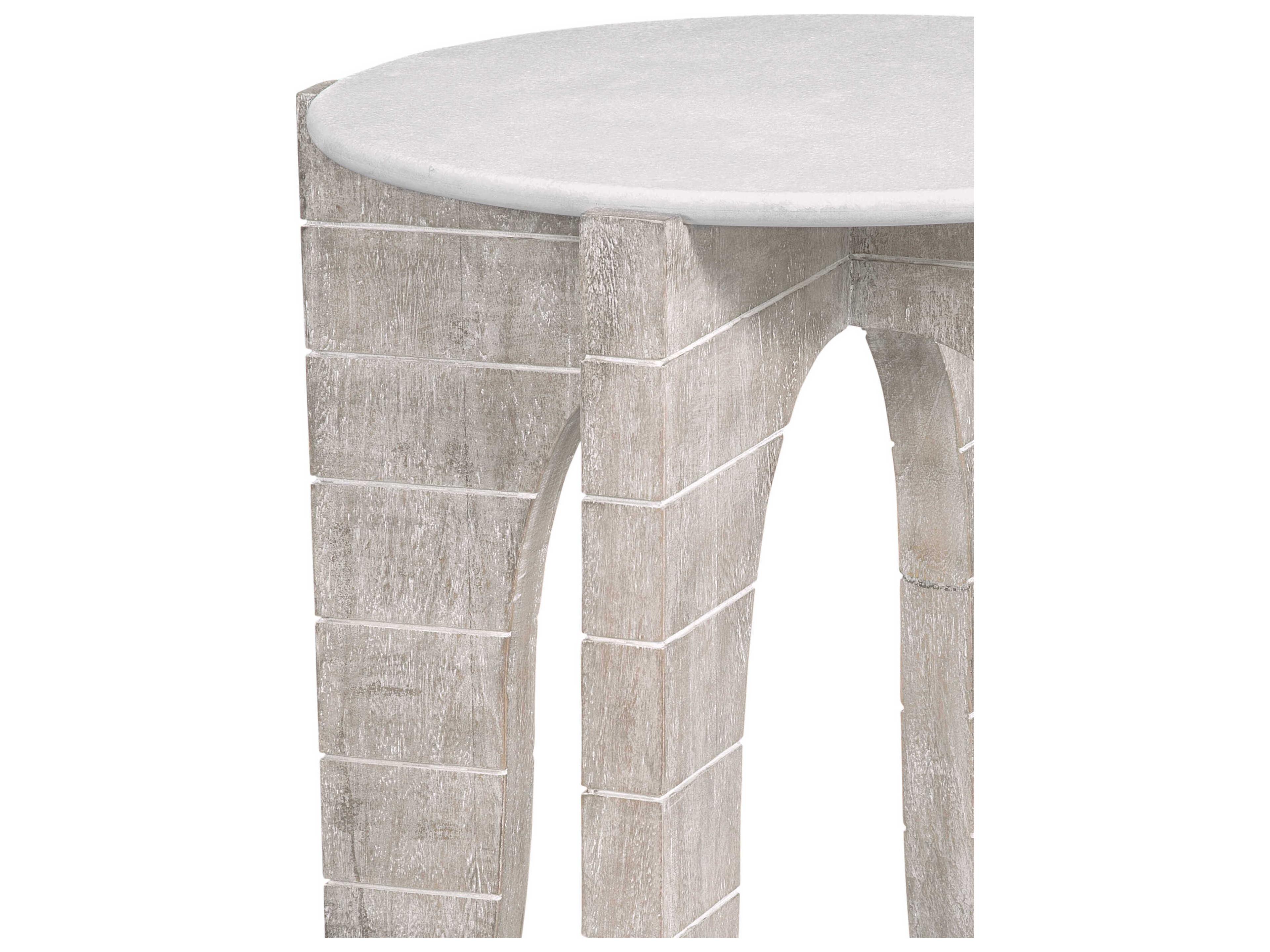 Bassett Mirror White Bali Round End Table