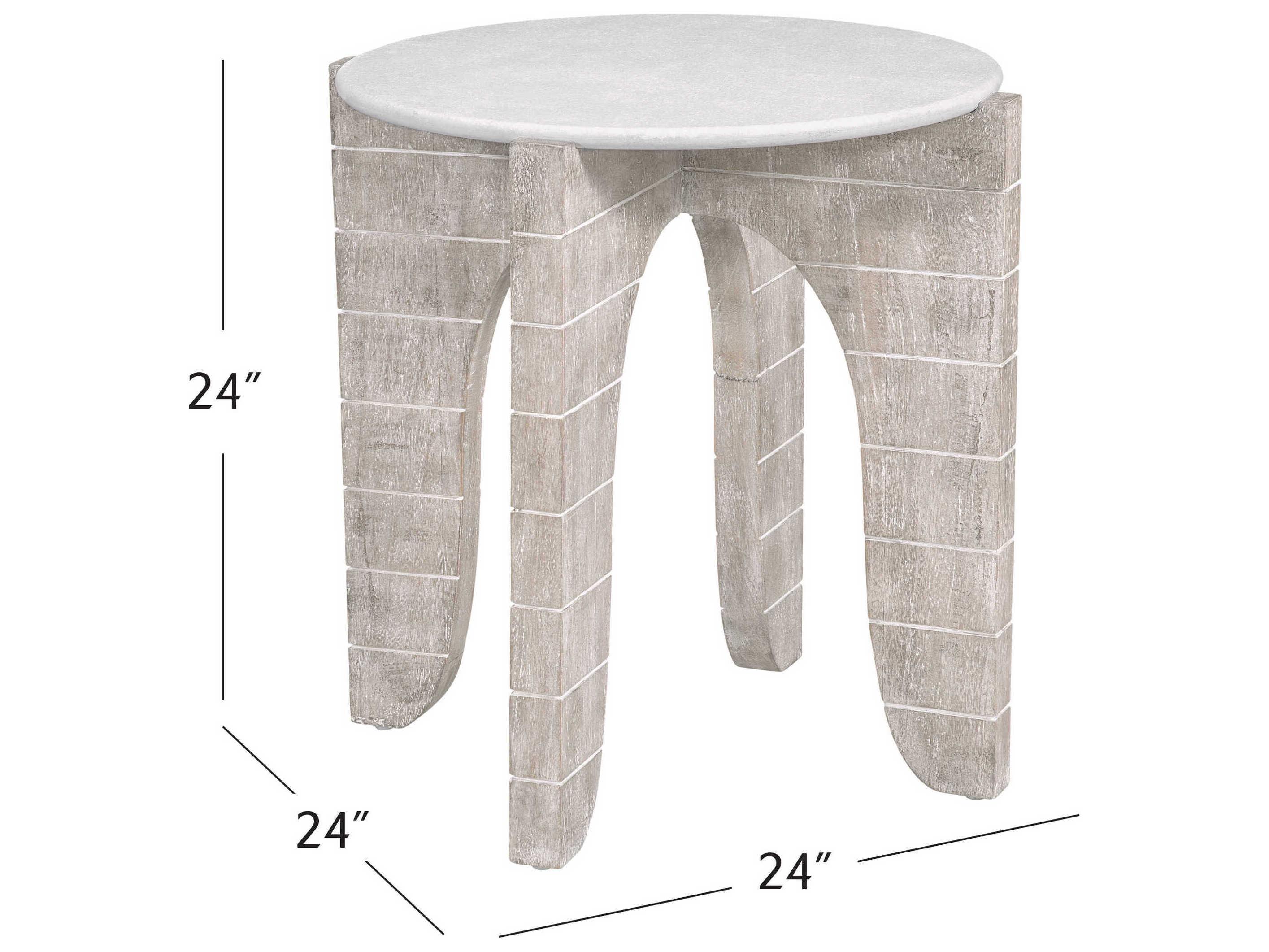 Bassett Mirror White Bali Round End Table