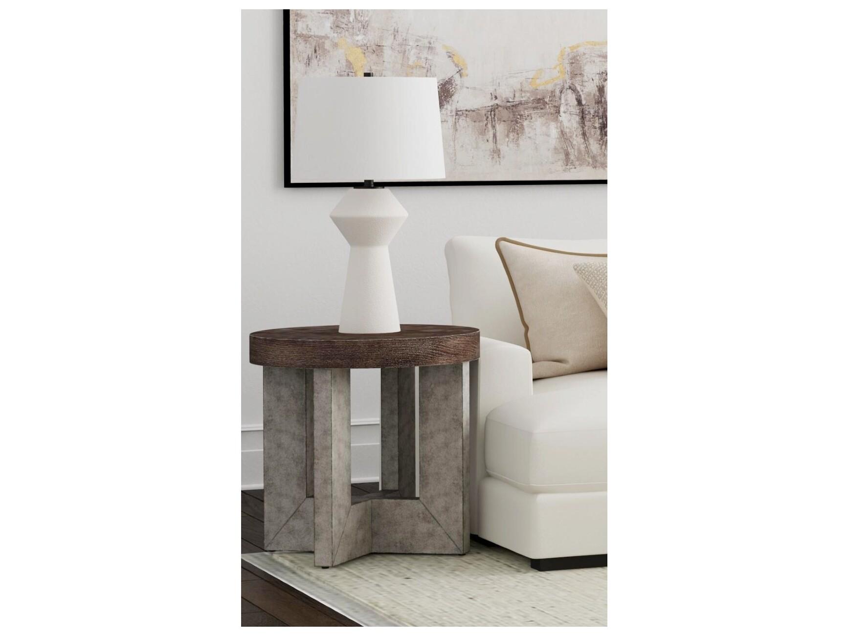 Bassett Mirror Nova Round Wood End Table
