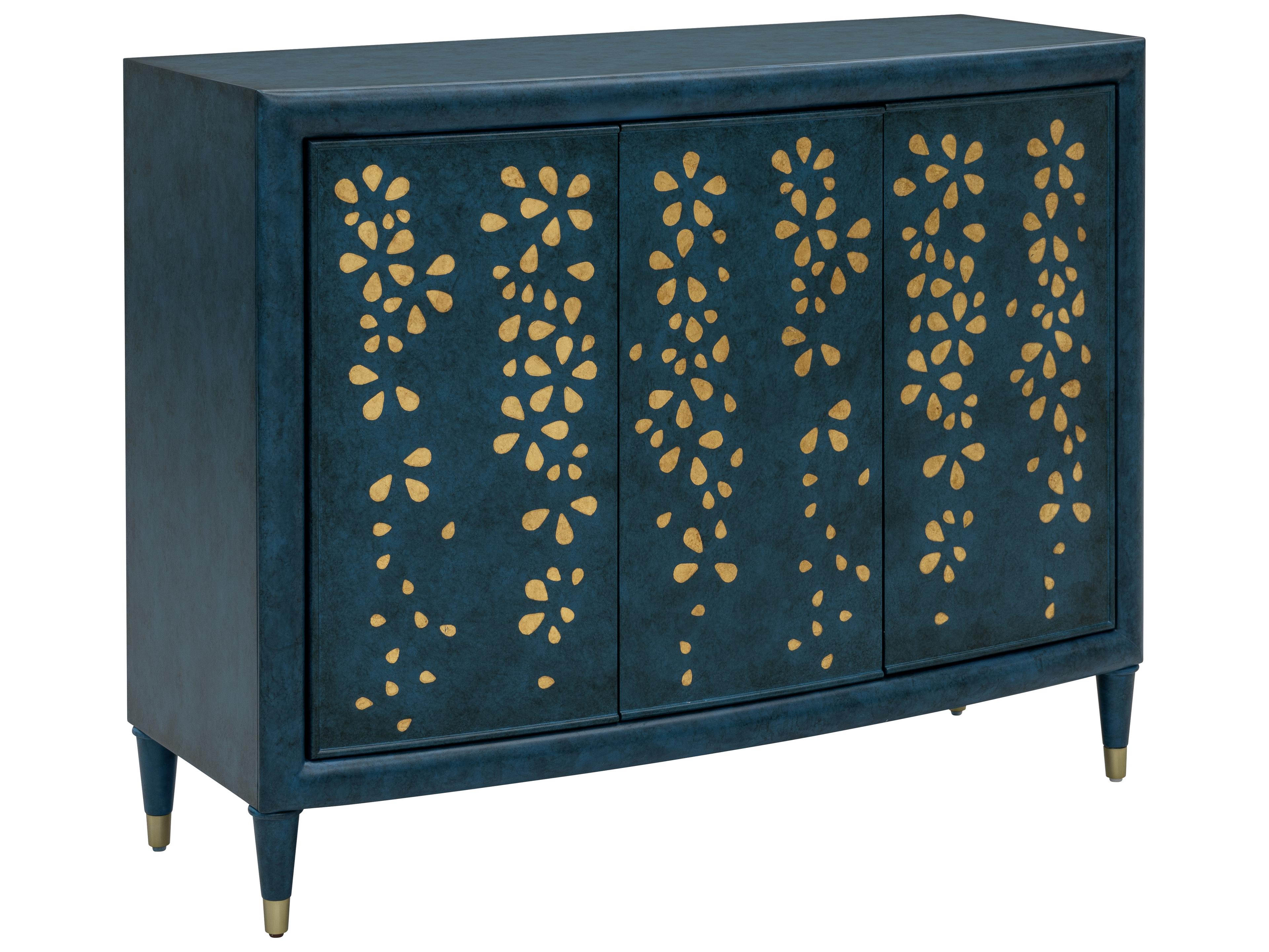 Bassett Mirror Argento Blue Rubberwood Accent Chest