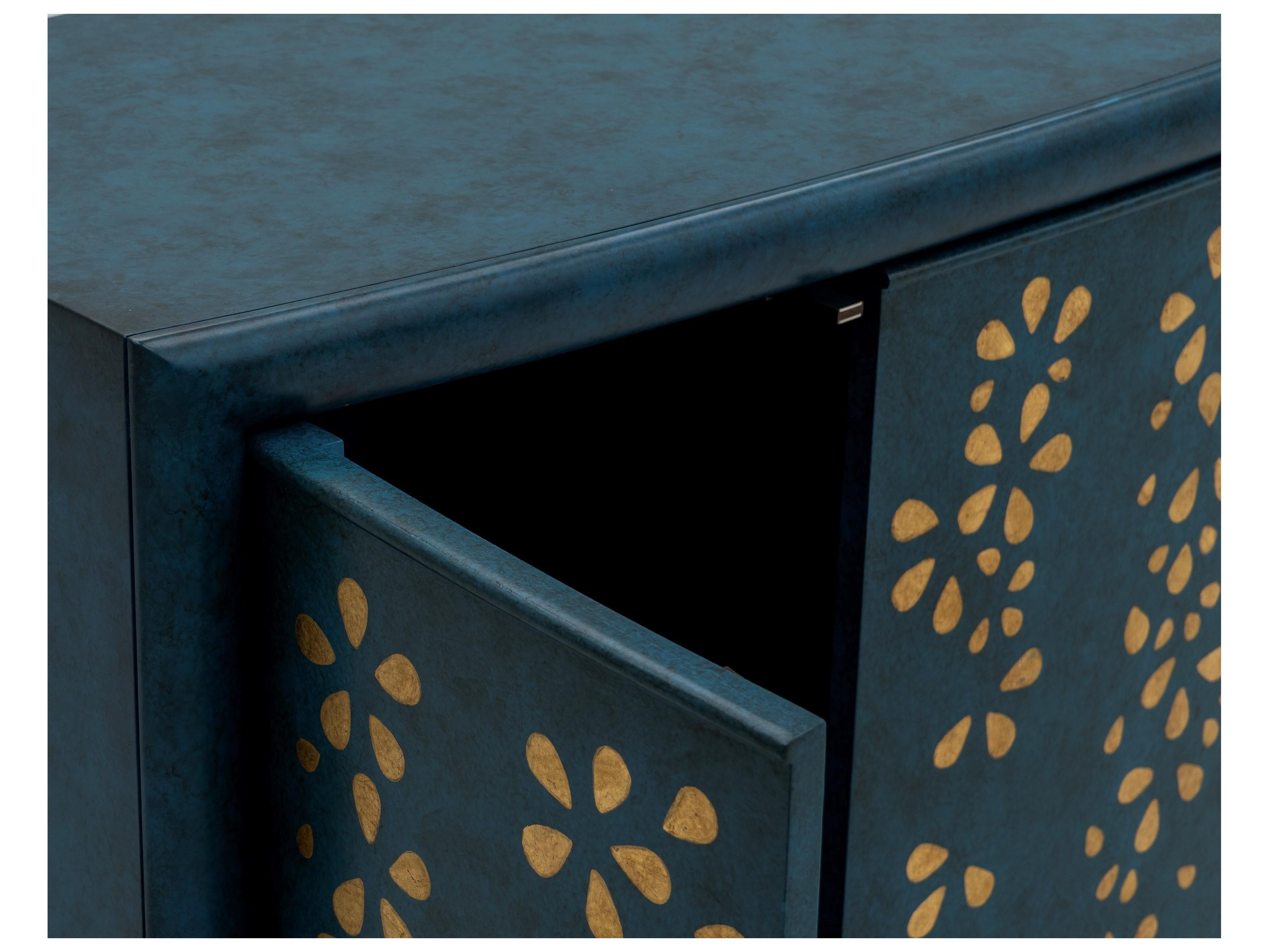 Bassett Mirror Argento Blue Rubberwood Accent Chest