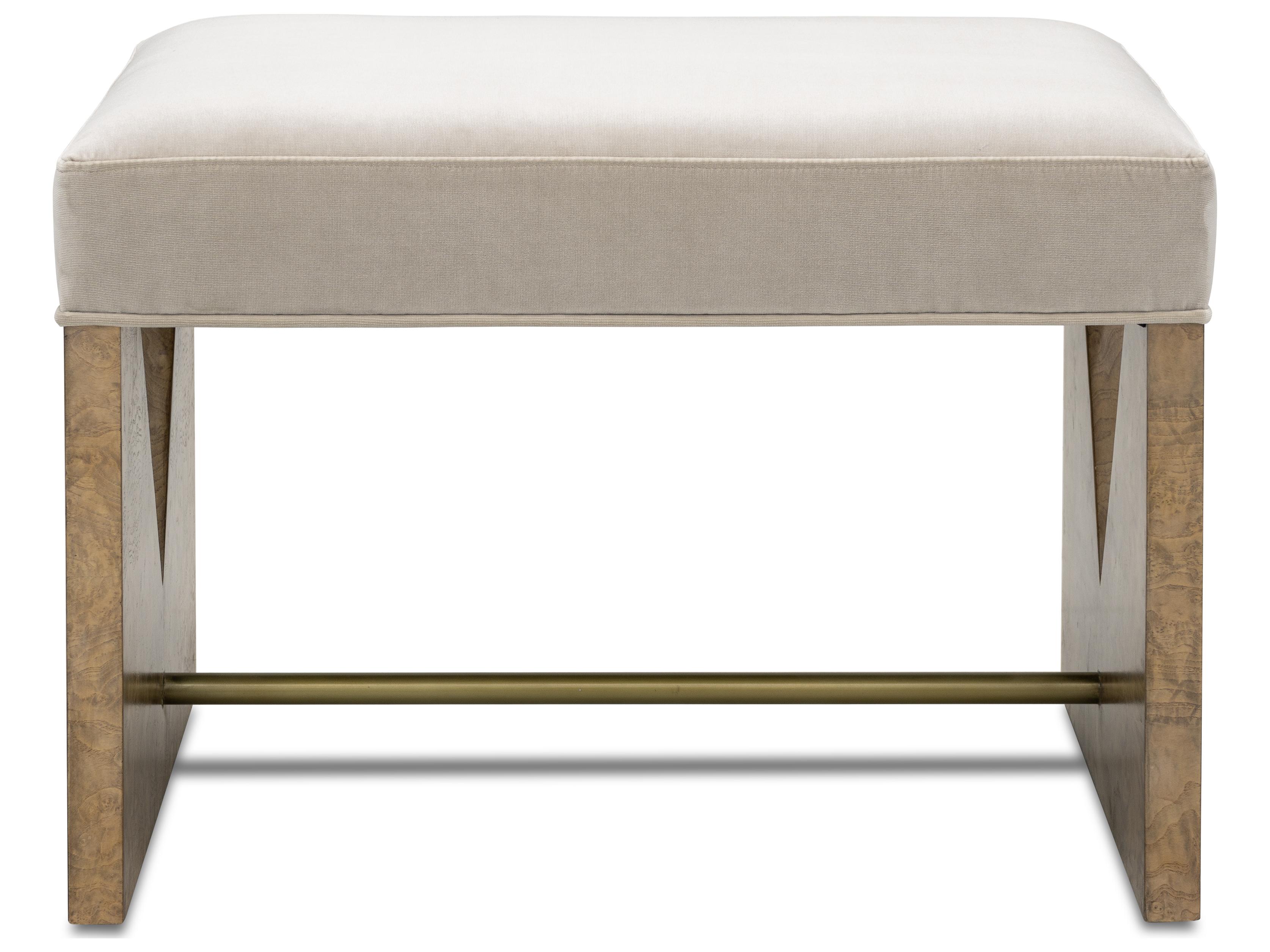 Bassett Mirror Laurent Beige Upholstered Accent Stool