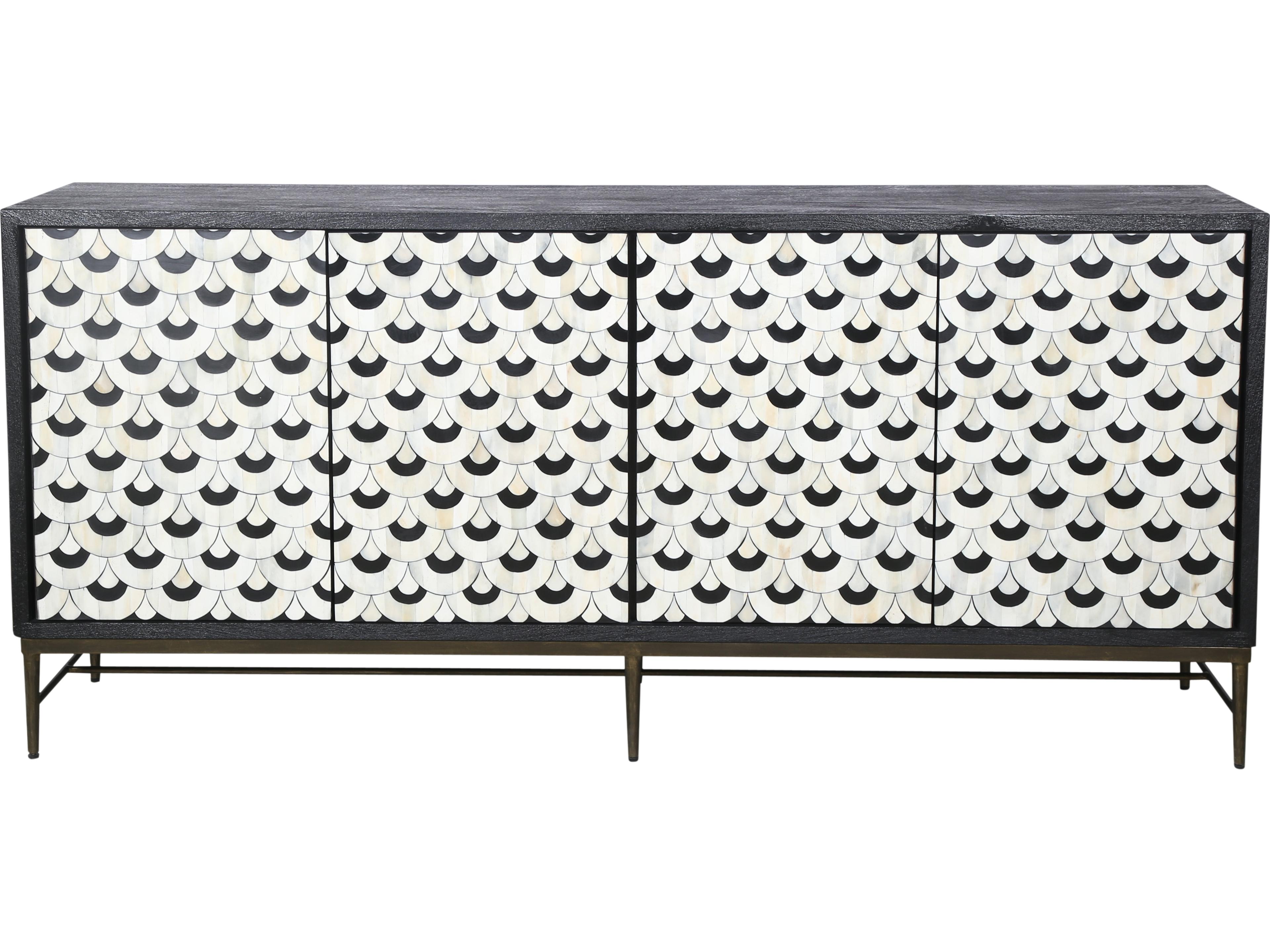 Bassett Mirror 70" Mango Wood Black Sideboard