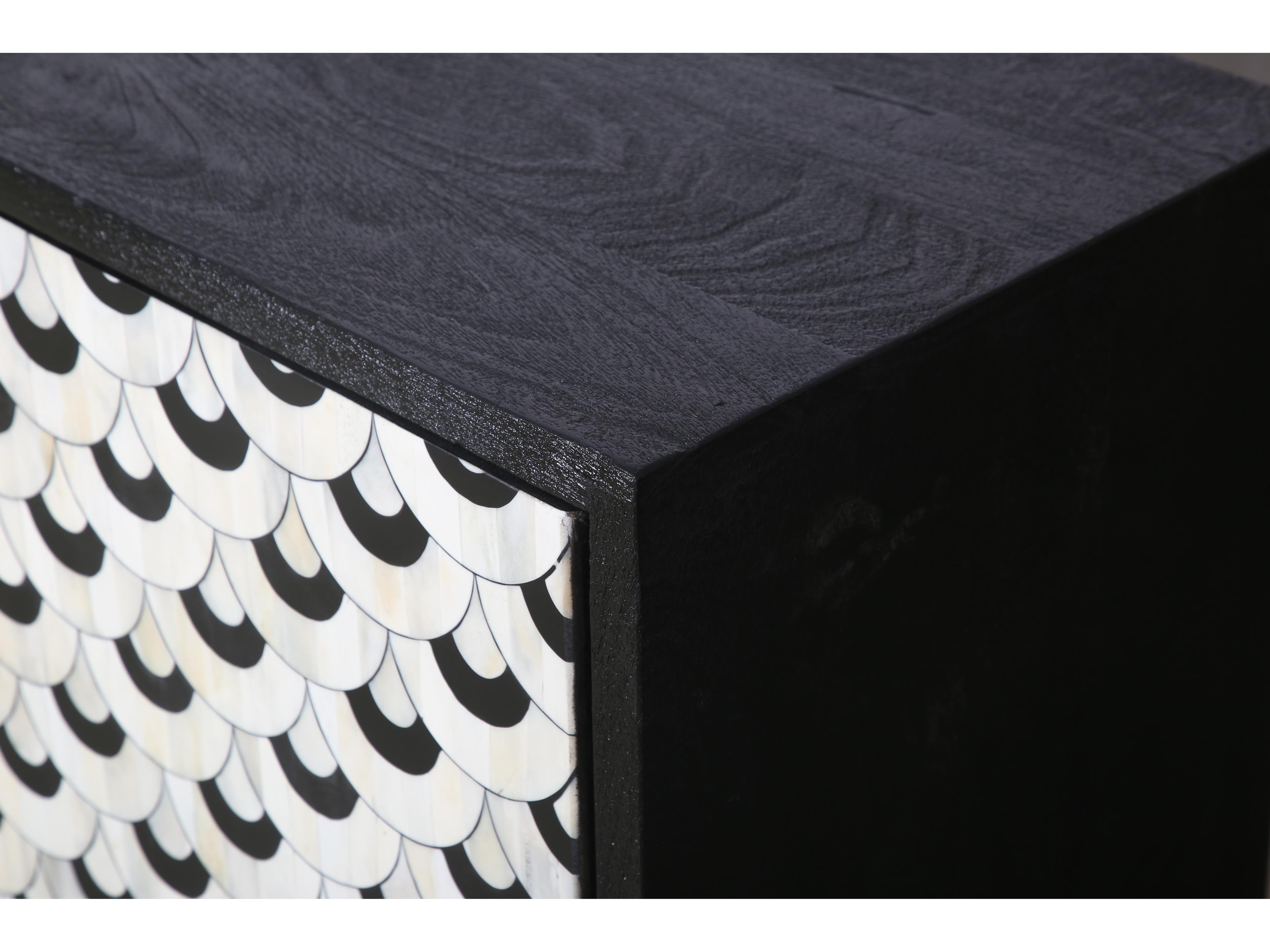 Bassett Mirror 70" Mango Wood Black Sideboard