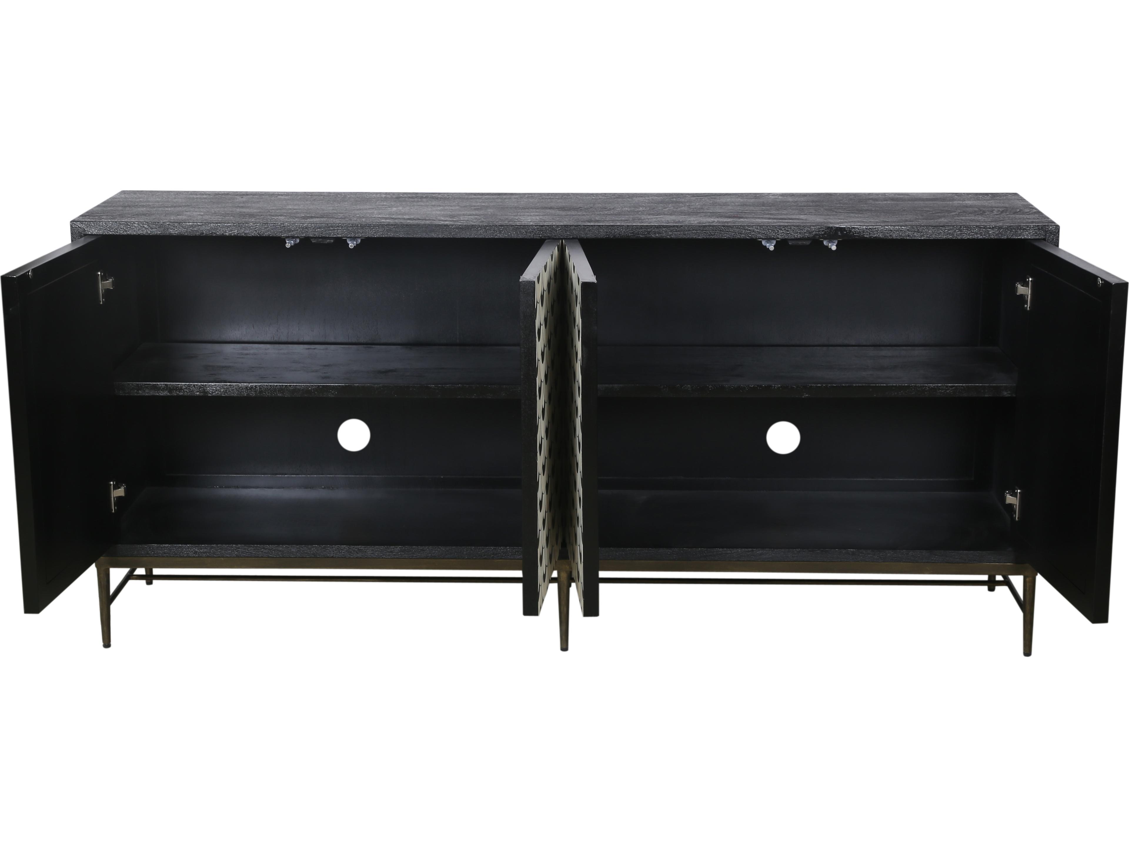 Bassett Mirror 70" Mango Wood Black Sideboard