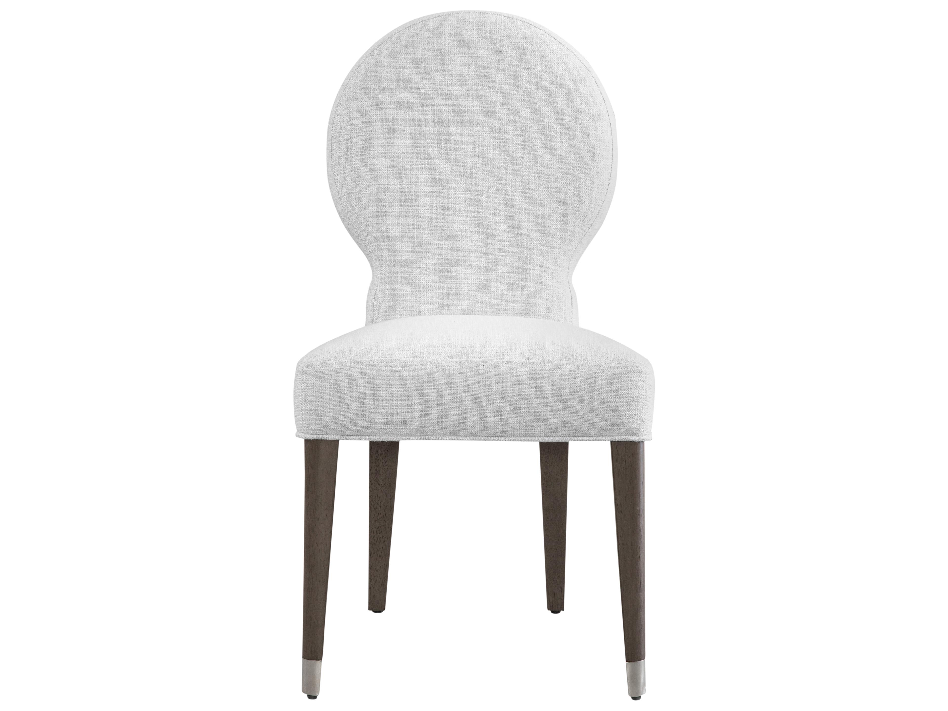 Bassett Mirror Farrah Fabric Hardwood White Upholstered Side Dining Chair Set of 2