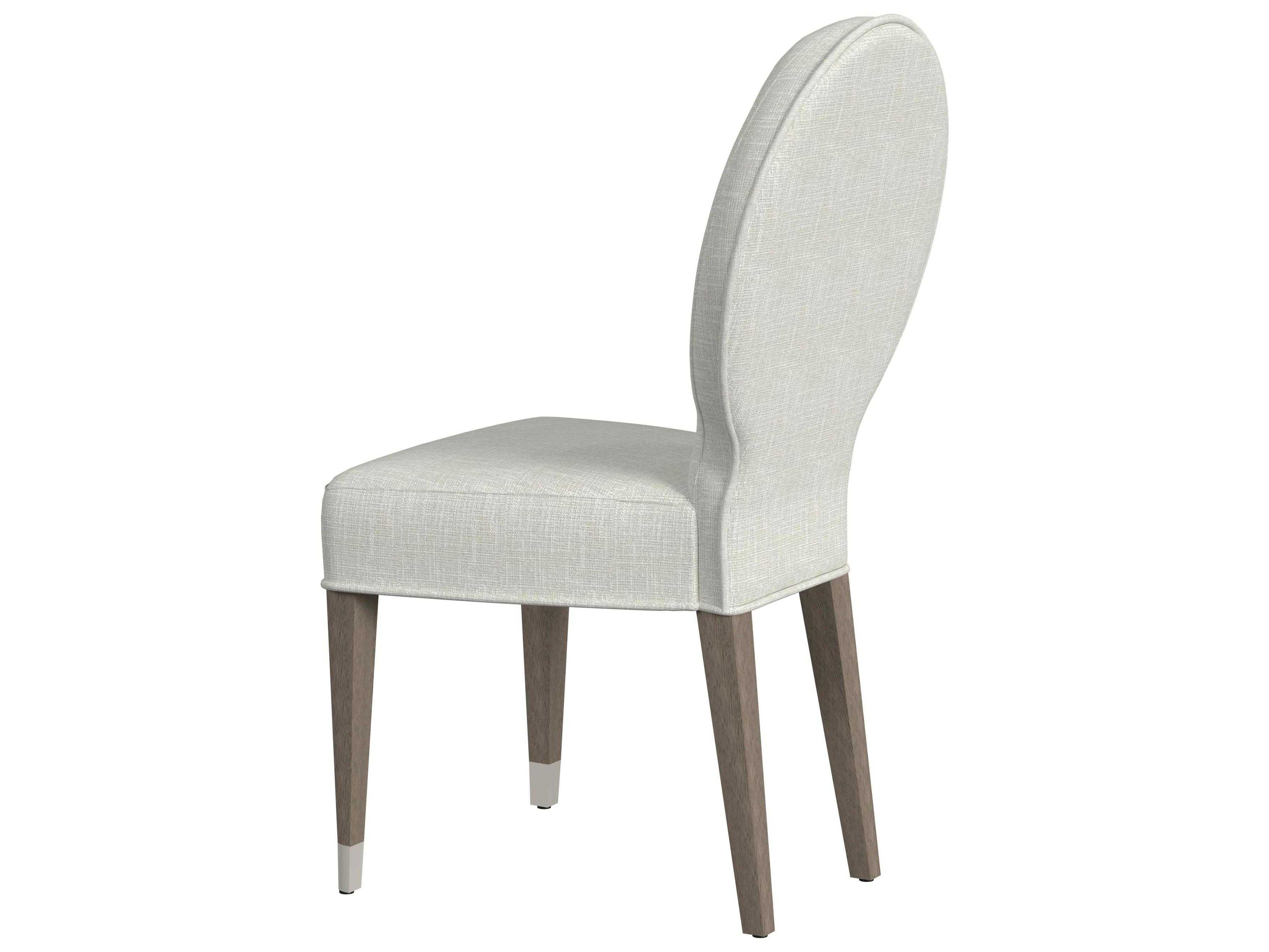 Bassett Mirror Farrah Fabric Hardwood White Upholstered Side Dining Chair Set of 2