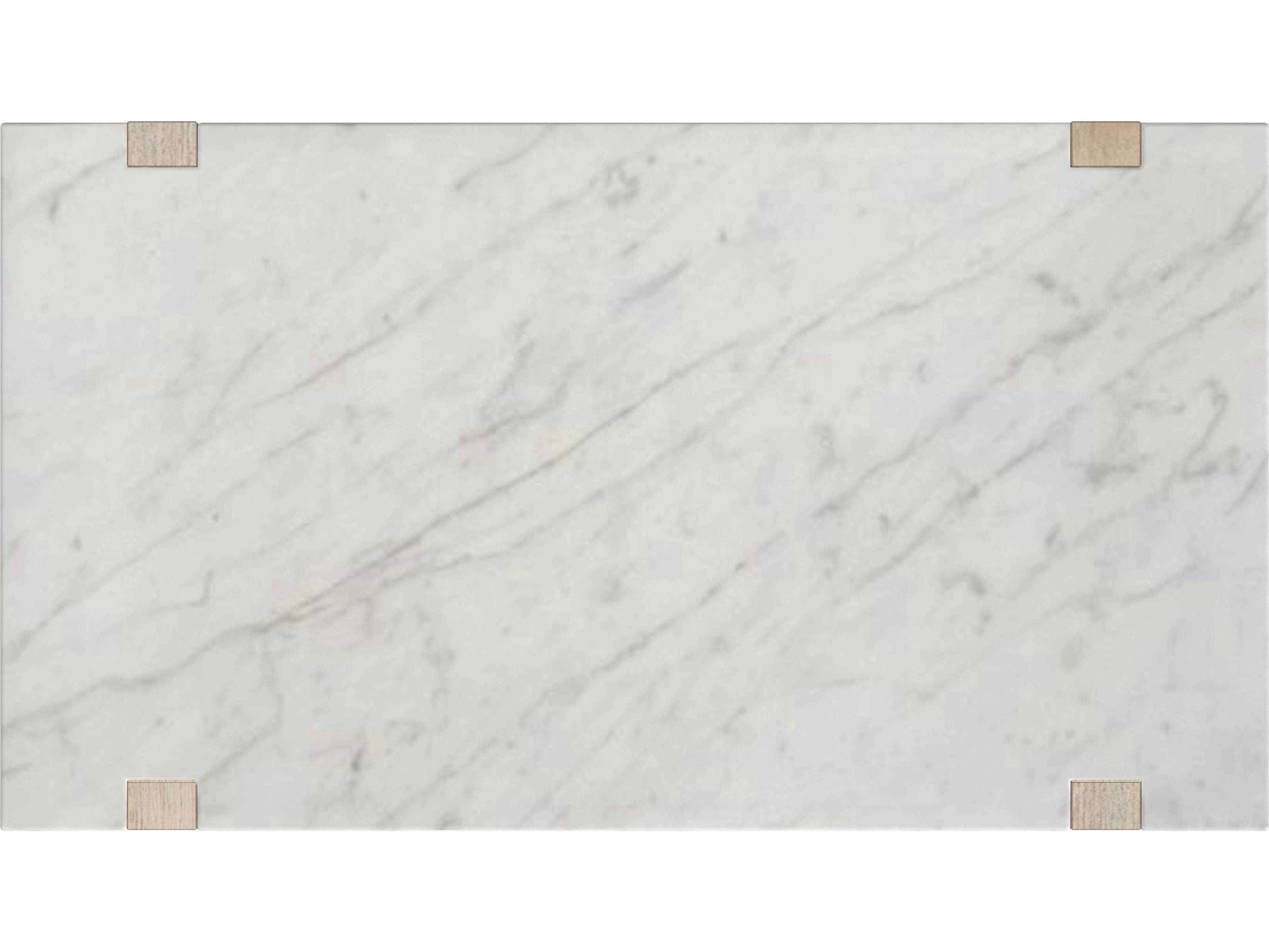 Bassett Mirror Newport Rectangular Marble Sunbleached Ash Cocktail Table