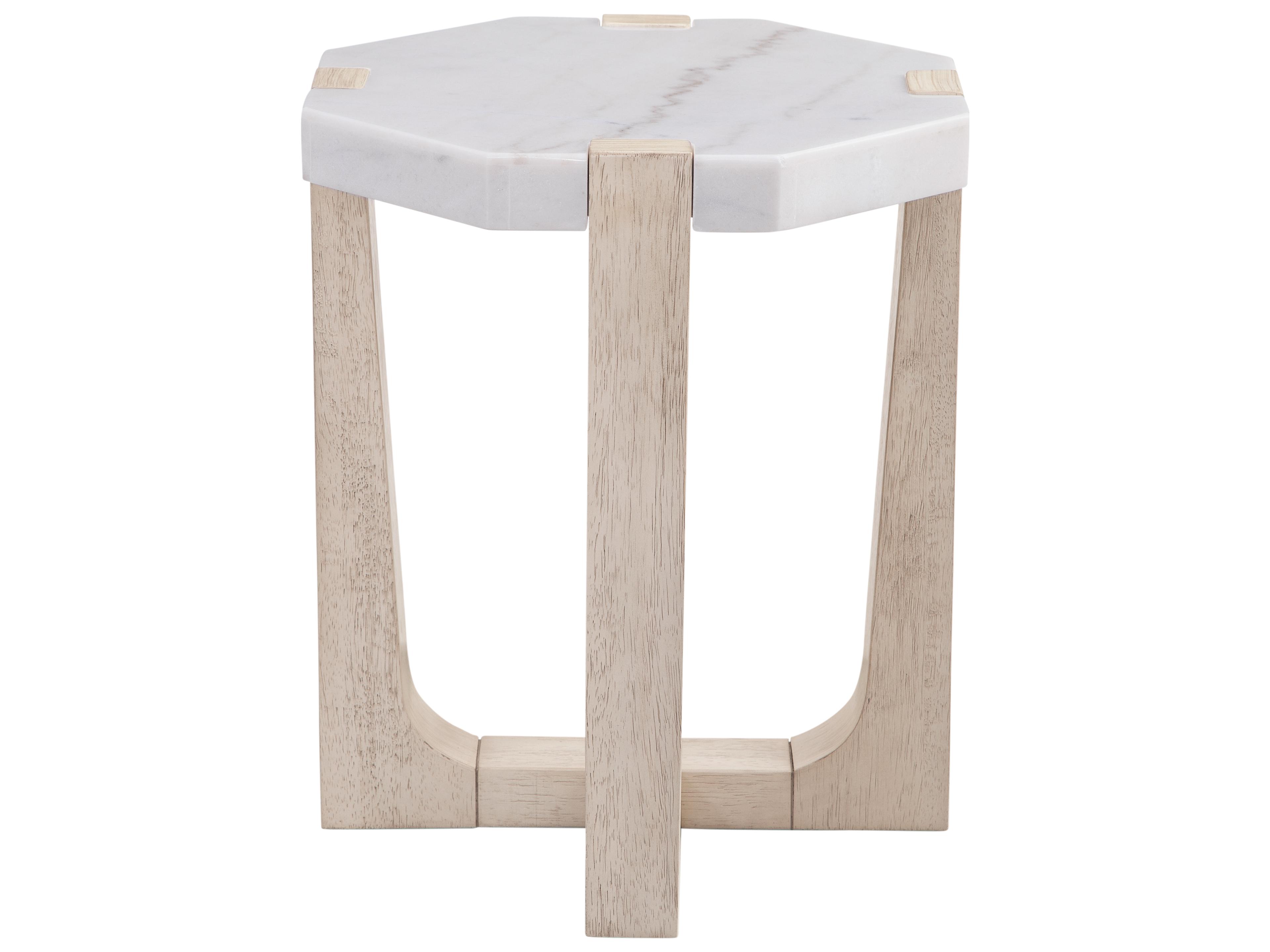 Bassett Mirror Newport Scatter Octagon Marble Sunbleached Ash End Table