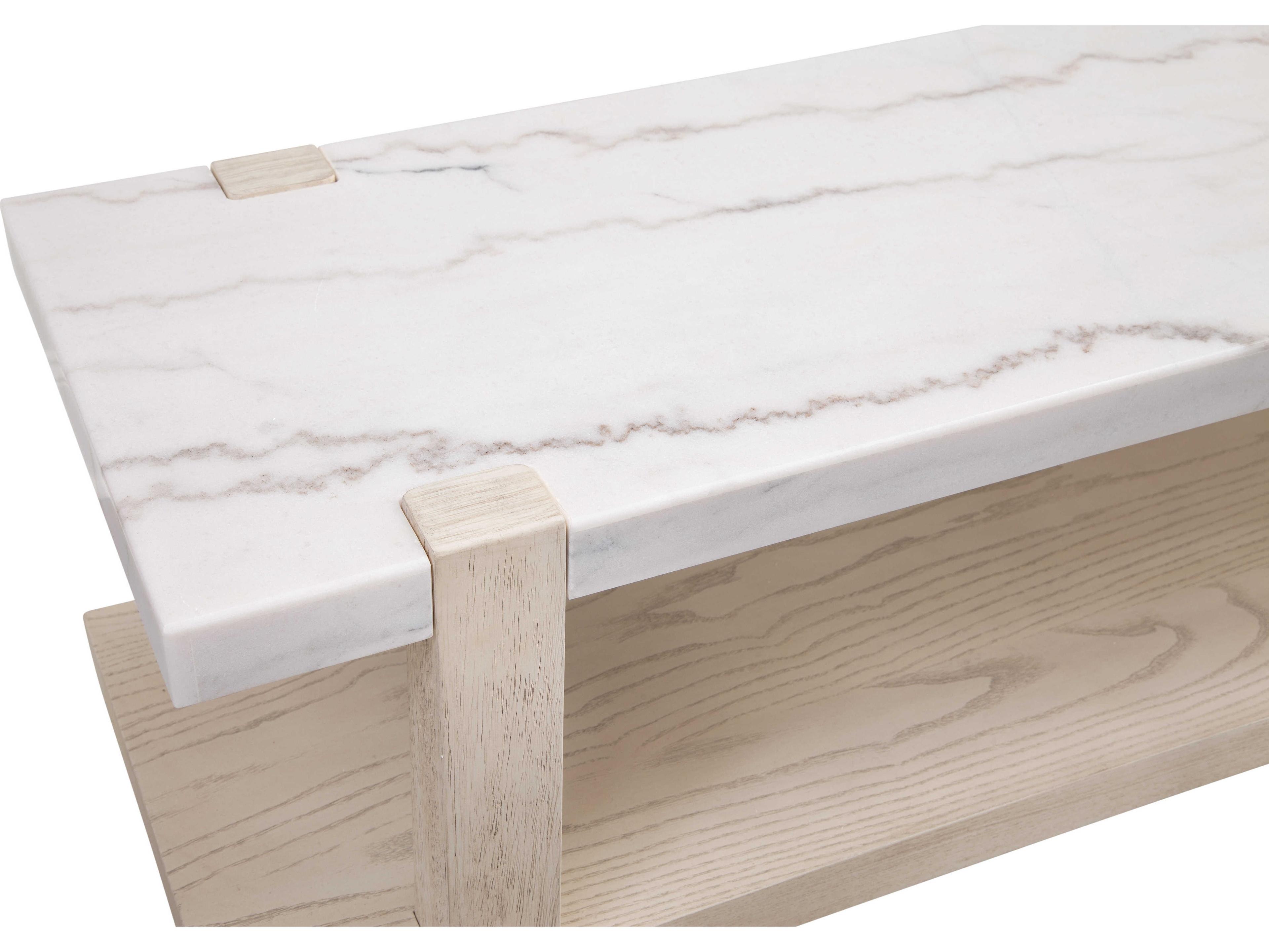 Bassett Mirror Newport Rectangular Marble Ash Veneer Consolee Table