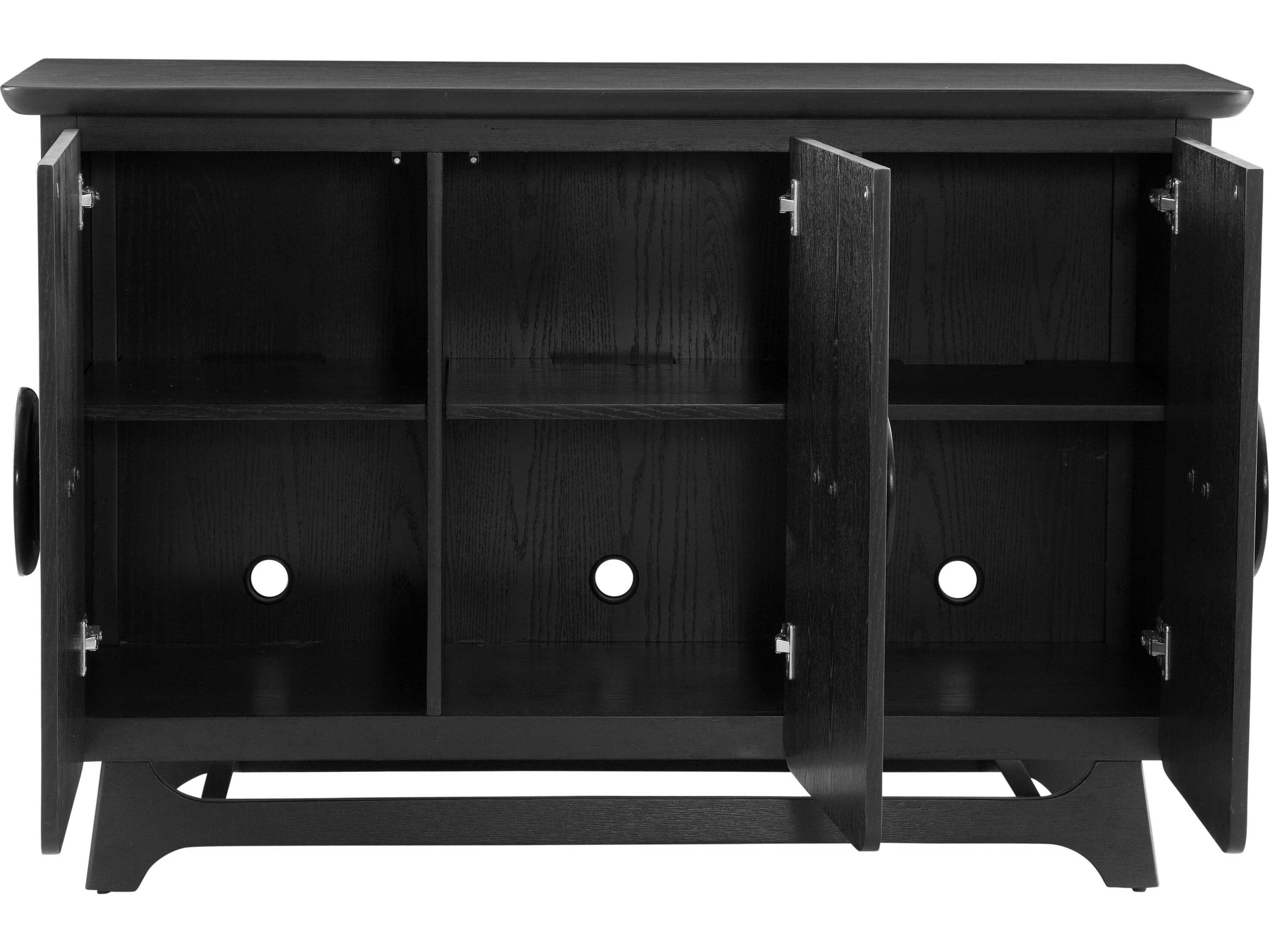 Bassett Mirror Dunnigan 55" Solid Wood Black Sideboard