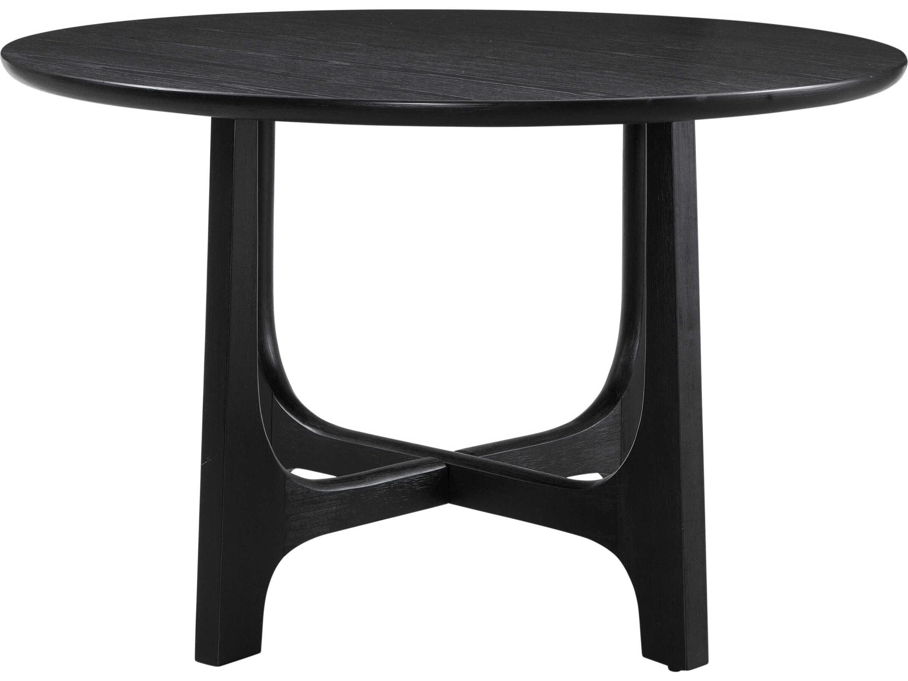 Bassett Mirror Dunnigan Round Wood Black Dining Table