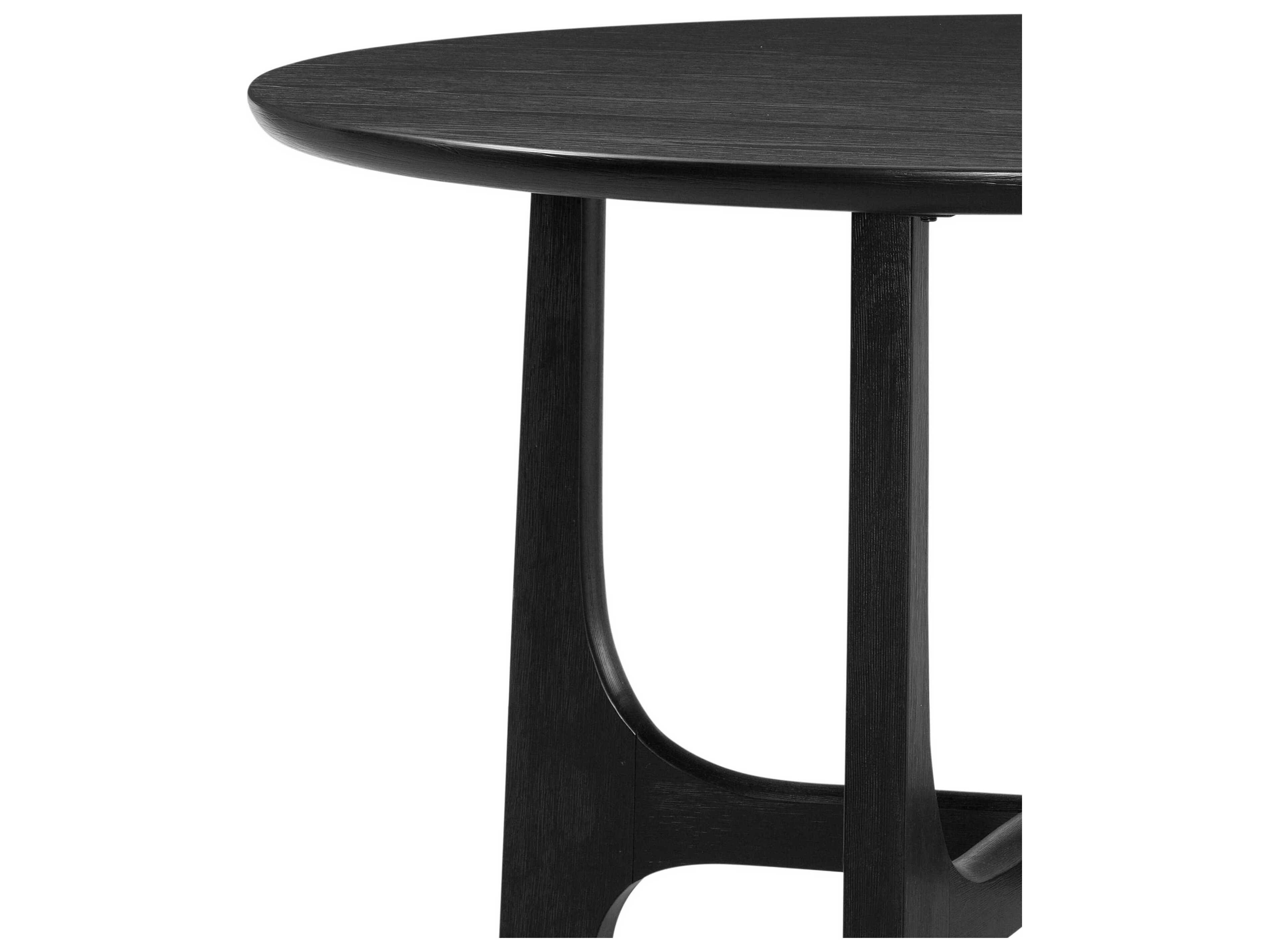 Bassett Mirror Dunnigan Round Wood Black Dining Table