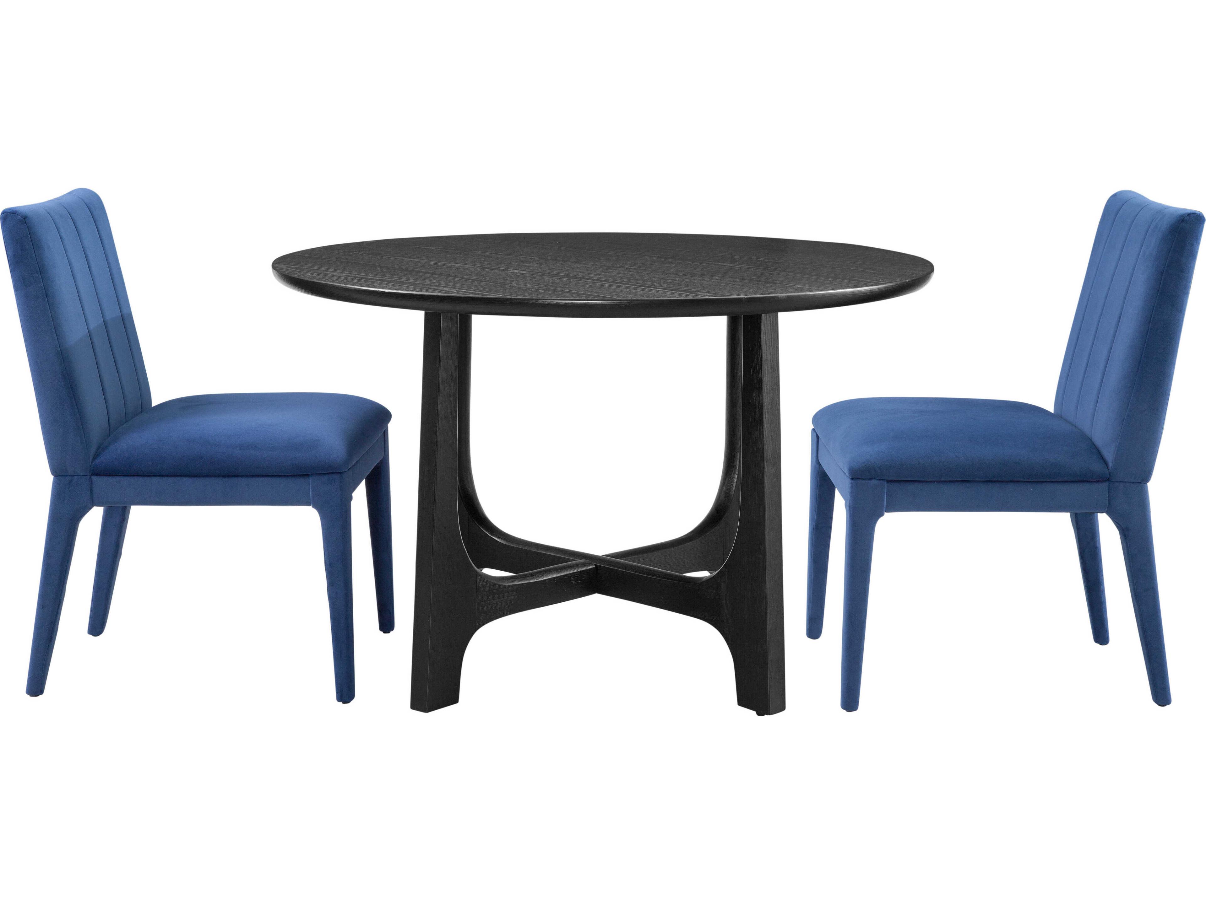Bassett Mirror Dunnigan Round Wood Black Dining Table