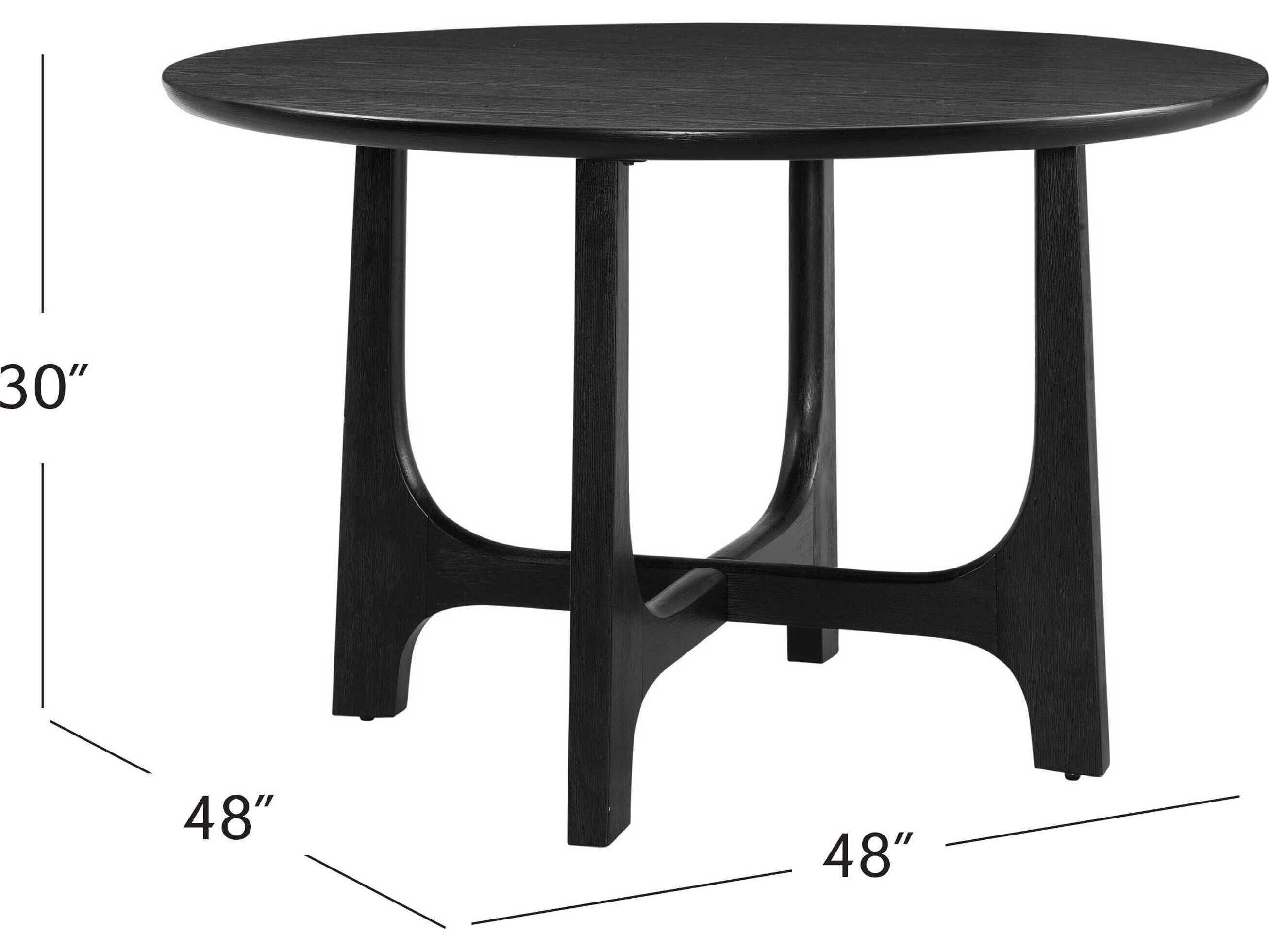 Bassett Mirror Dunnigan Round Wood Black Dining Table