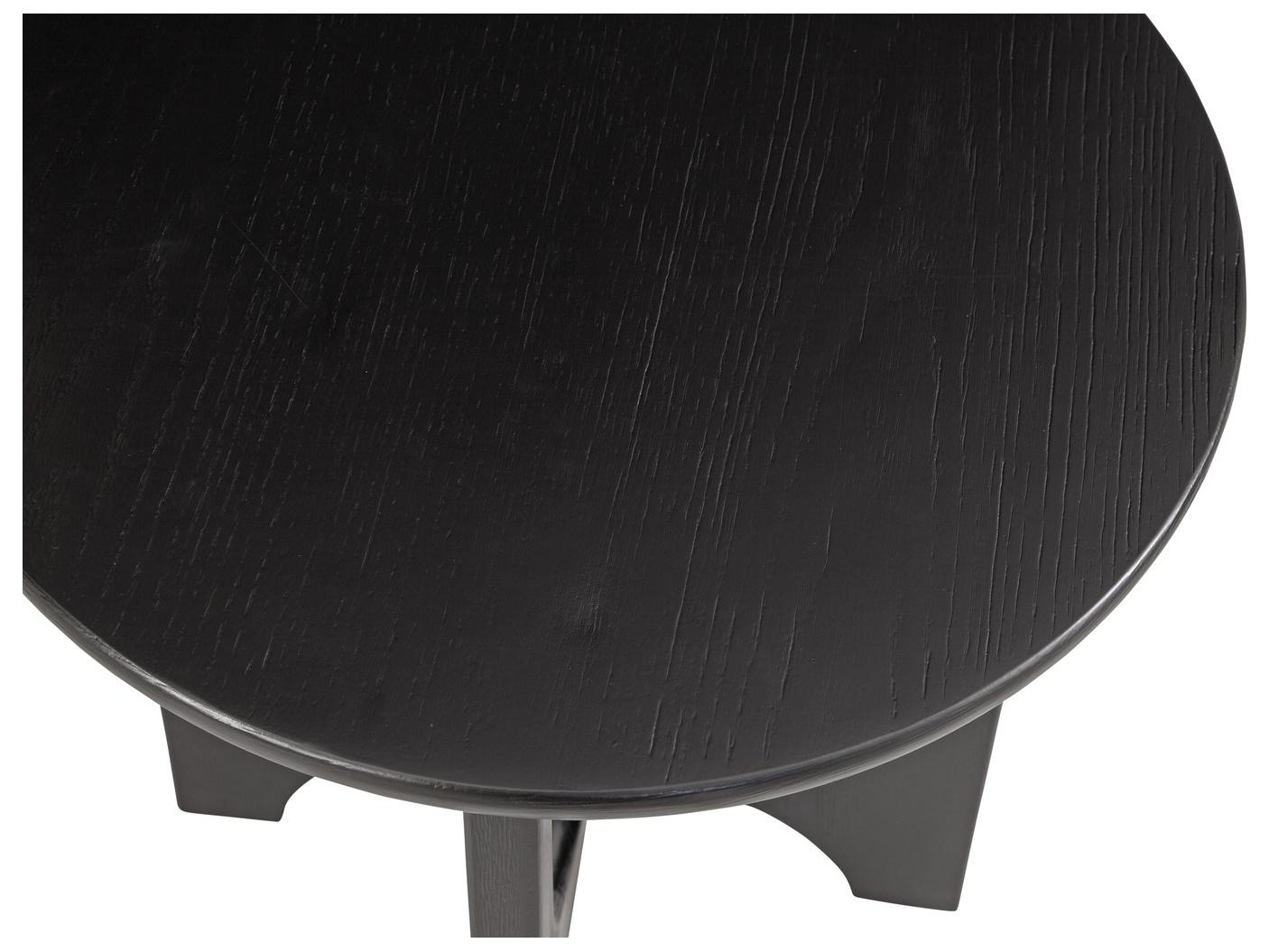 Bassett Mirror Dunnigan Round Wood Black Matta Stain End Table