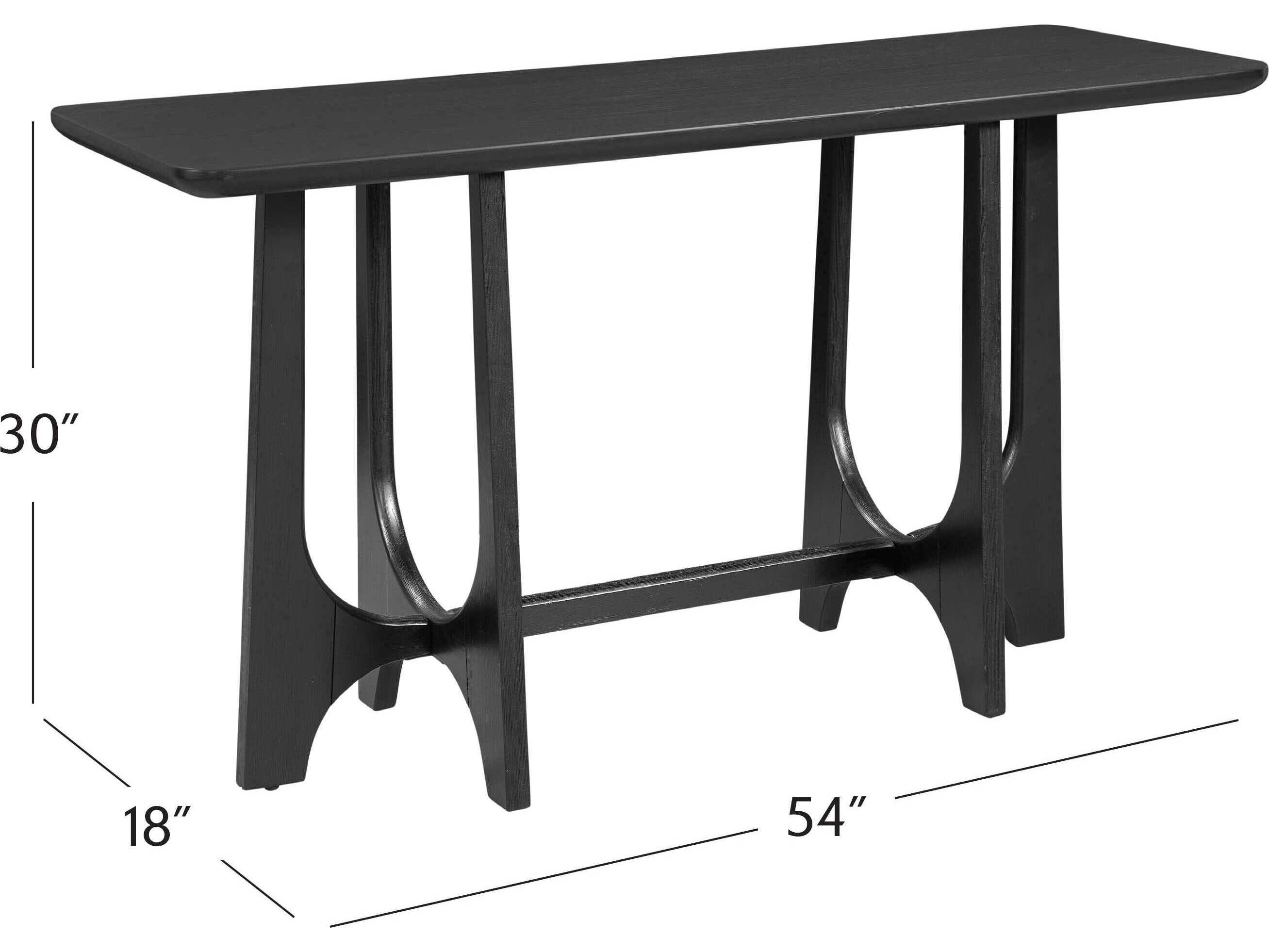 Bassett Mirror Dunnigan Rectangular Wood Black Console Table