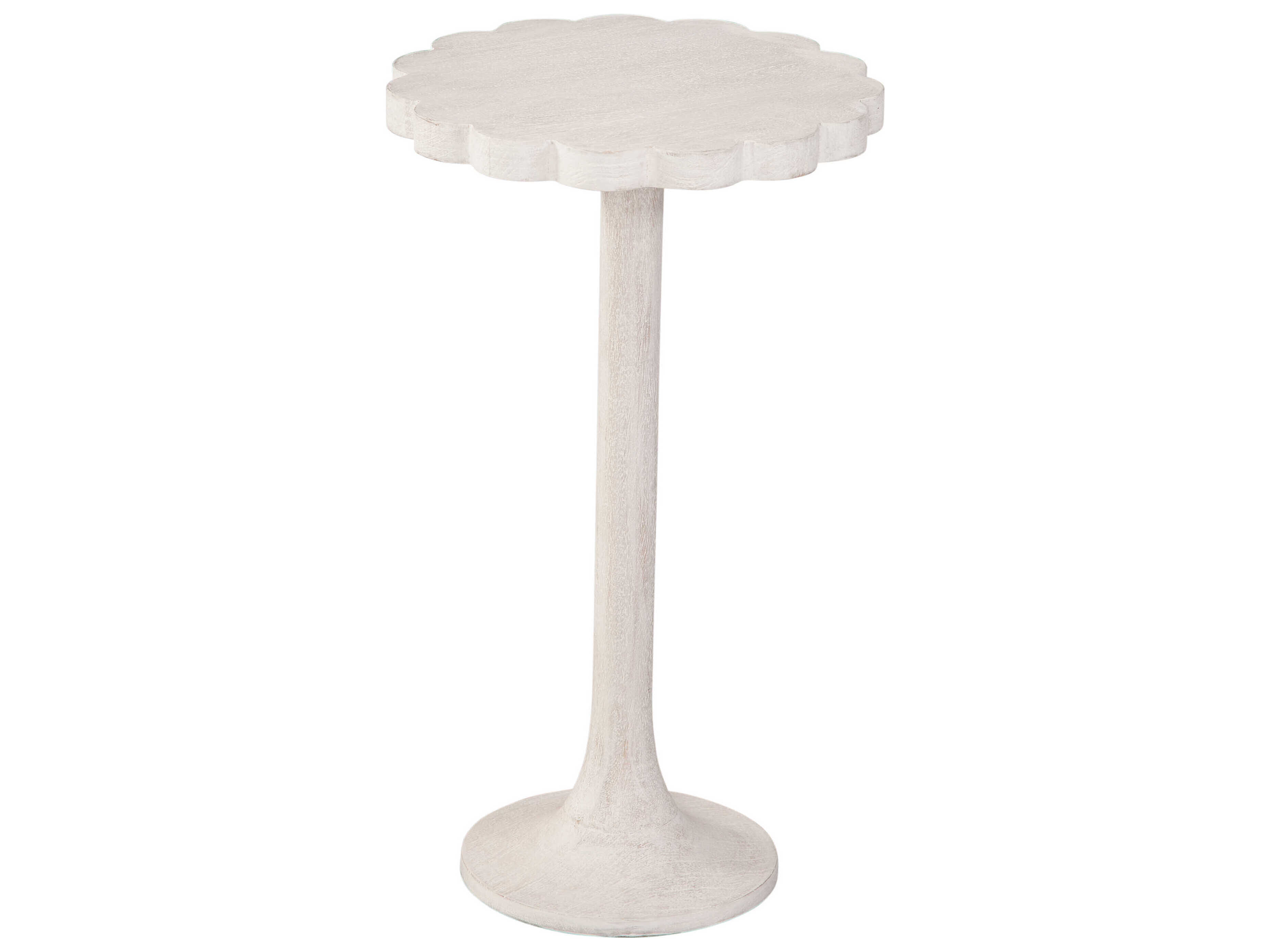 Bassett Mirror Keiran Wood Sandblasted White End Table