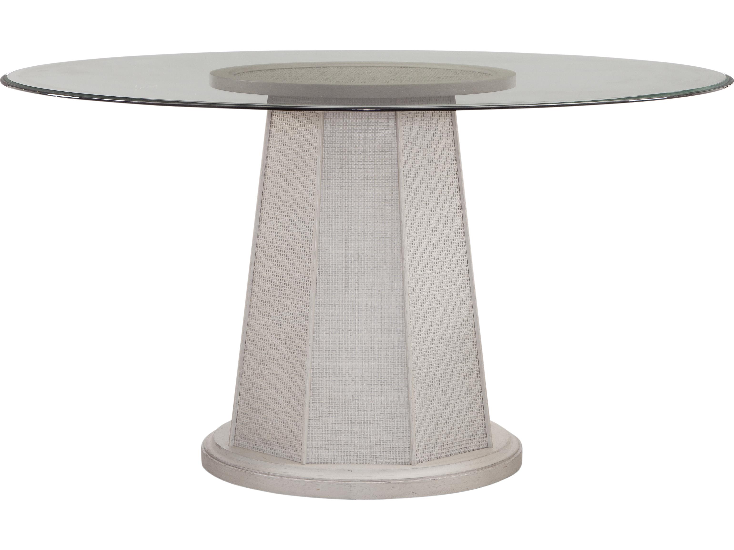 Bassett Mirror Korey Round Glass White Wash Mindi Dining Table