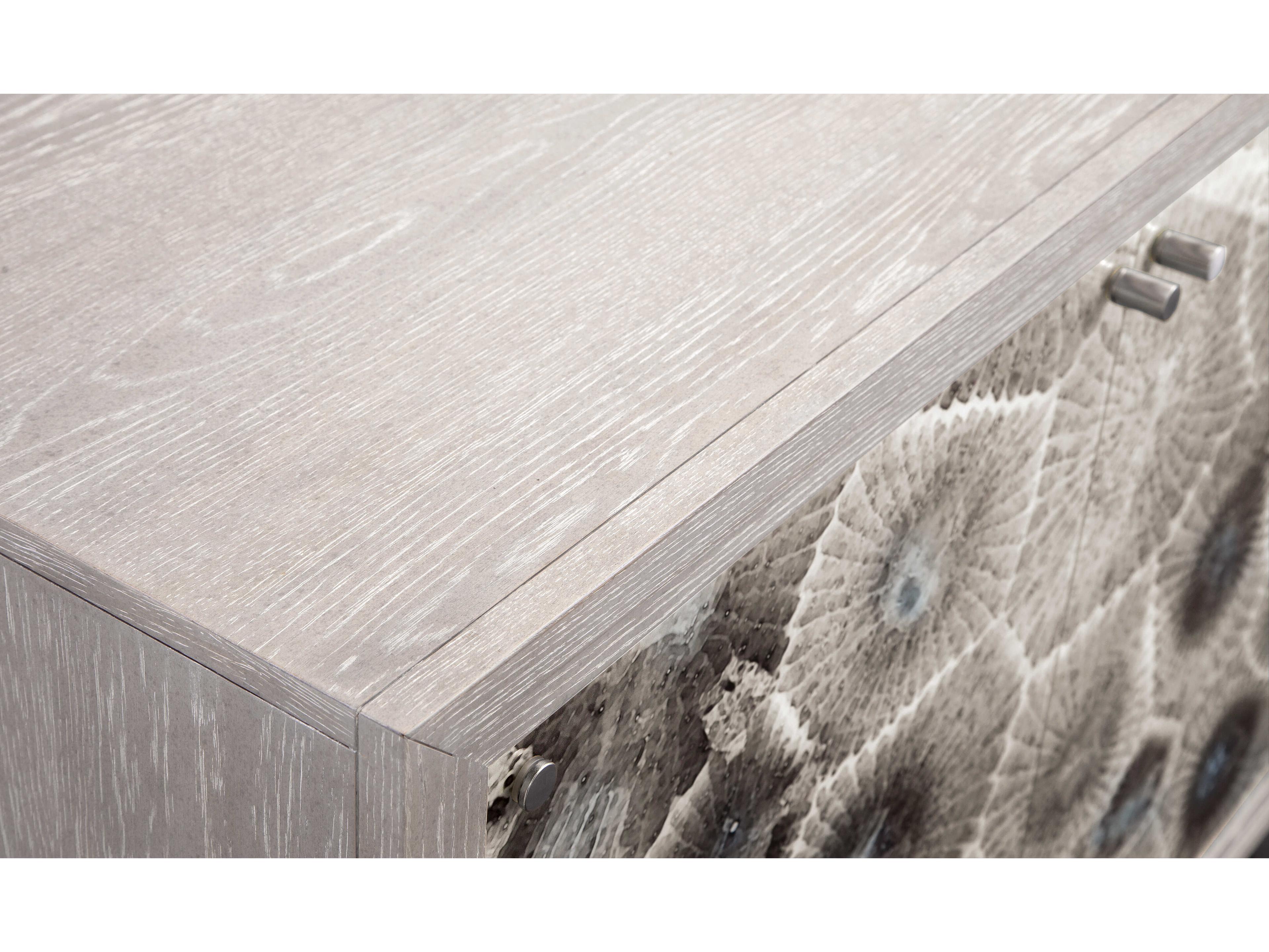 Bassett Mirror Compass Rubberwood Gray Bar Cabinet