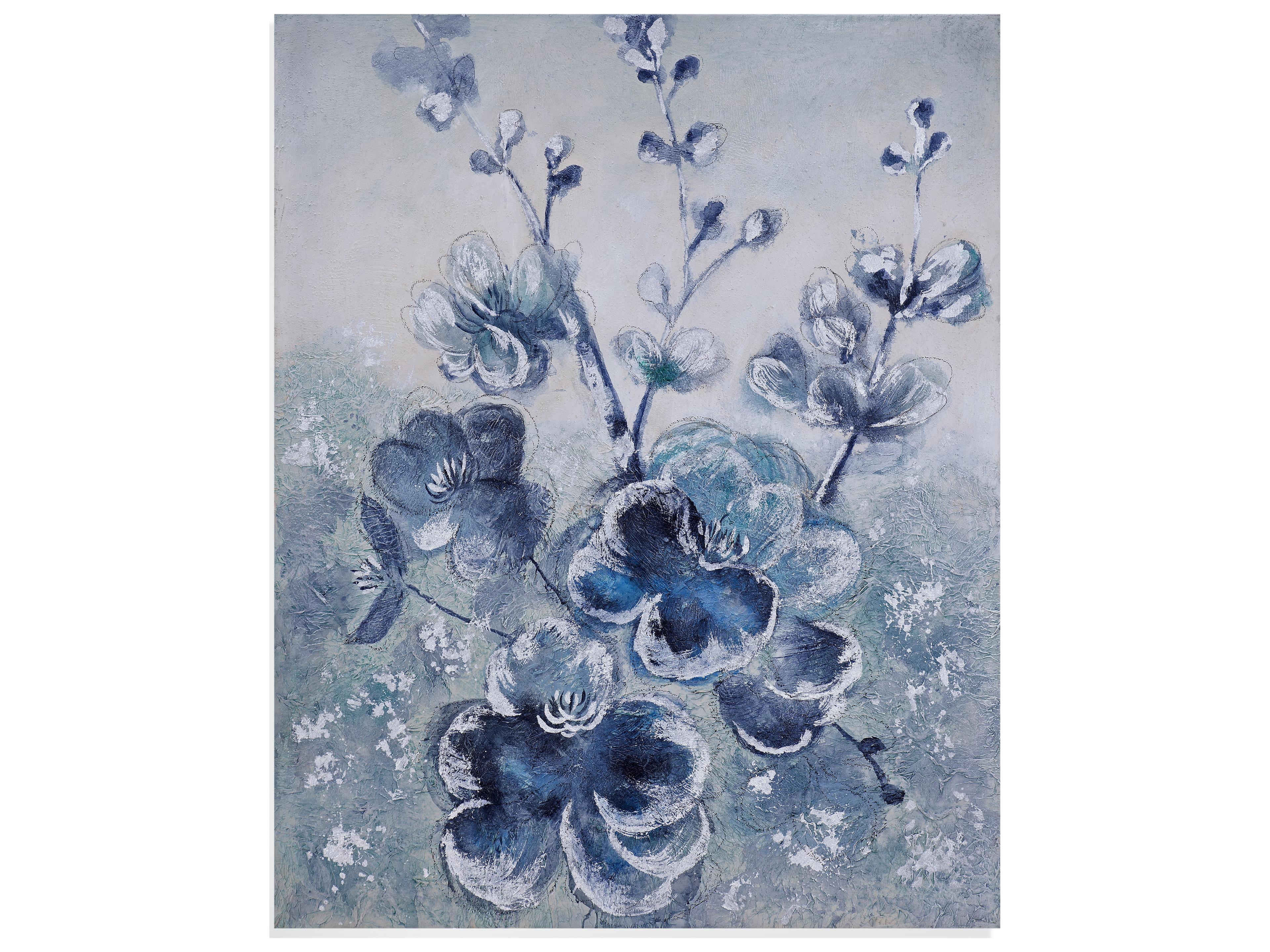 Bassett Mirror Impressionism Blue Blooms Canvas Wall Art
