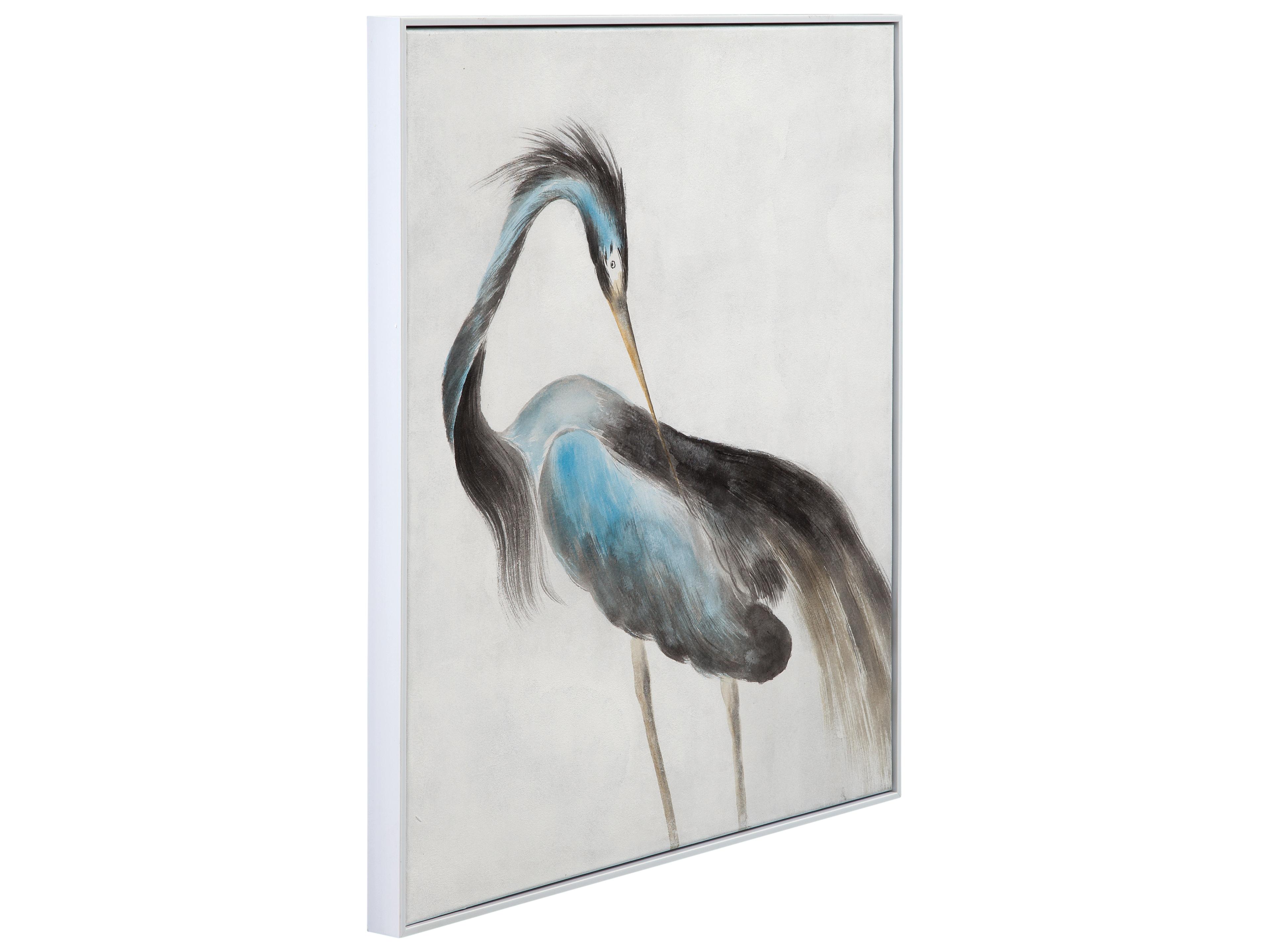 Bassett Mirror Louisiana Heron Framed Canvas Wall Art