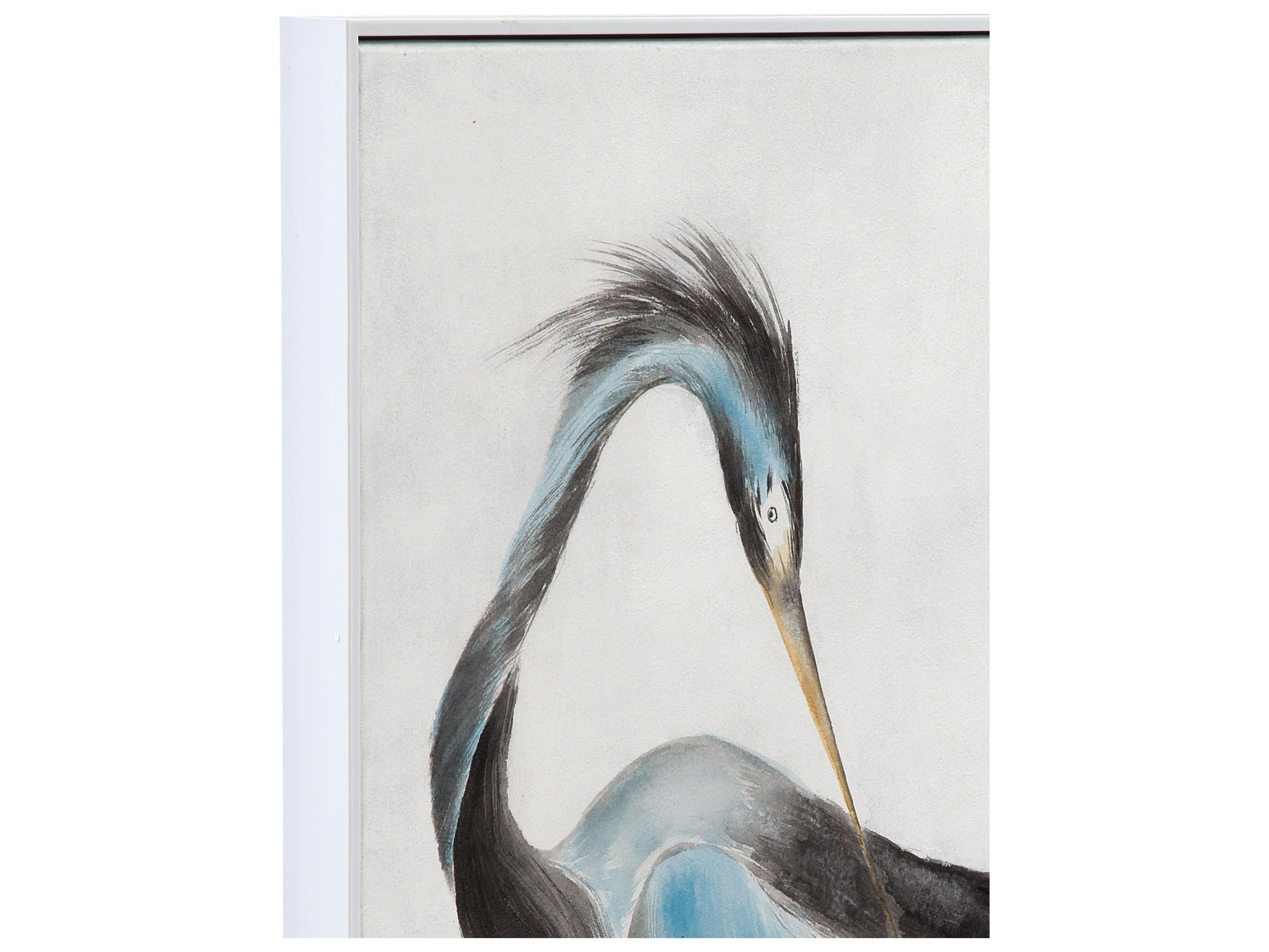 Bassett Mirror Louisiana Heron Framed Canvas Wall Art
