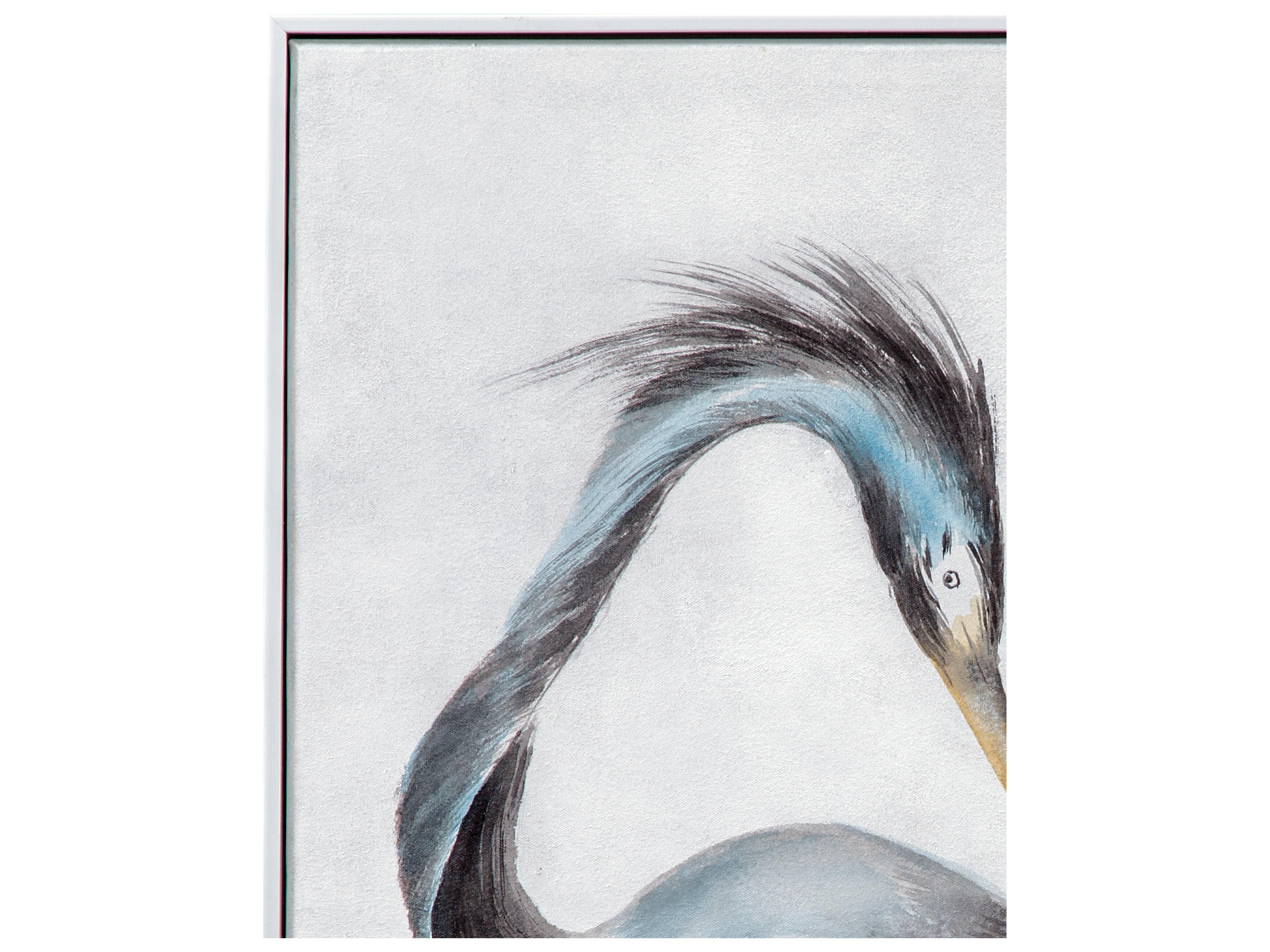 Bassett Mirror Louisiana Heron Framed Canvas Wall Art