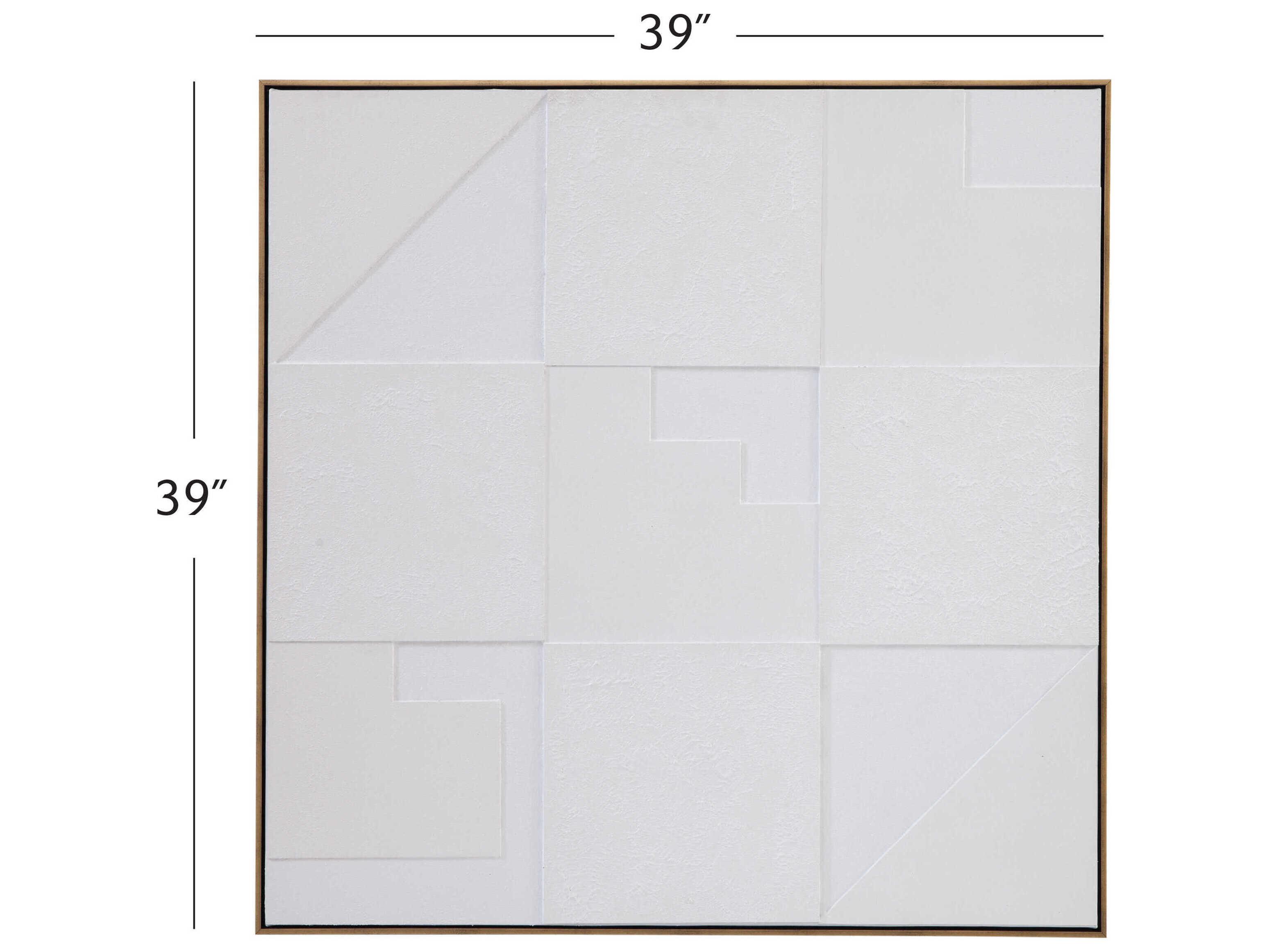 Bassett Mirror 39" White Adema Wall Art