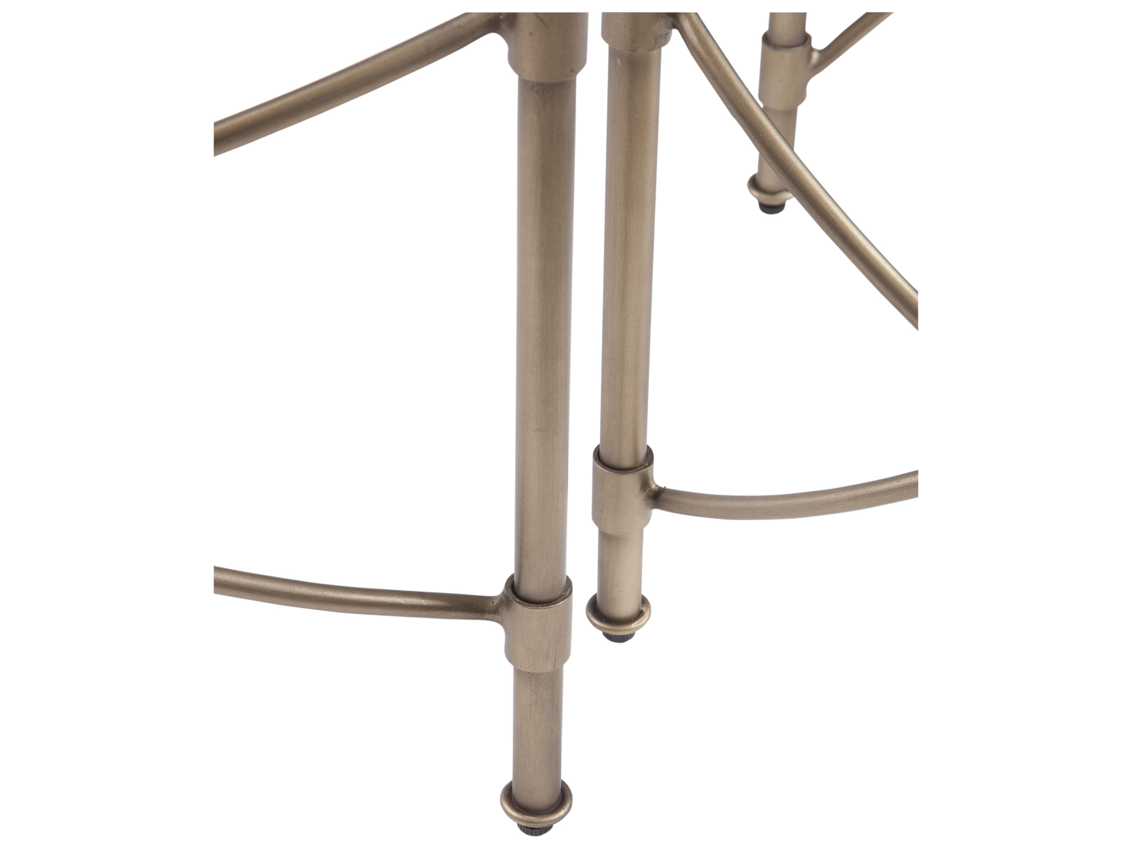 Bassett Mirror Harrison Round Glass Antique Gold End Table