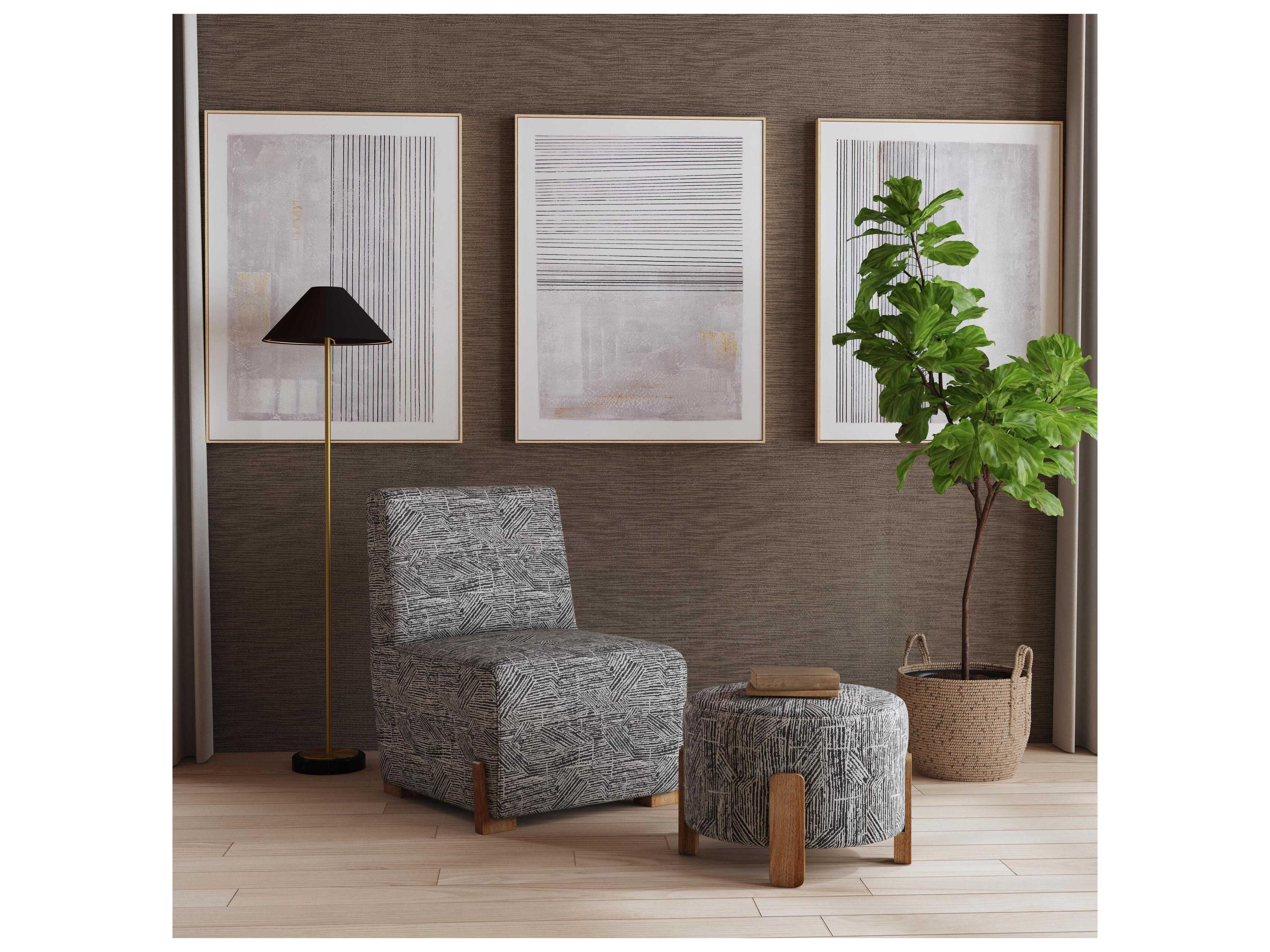 Bassett Mirror Black Jasper Accent Ottoman