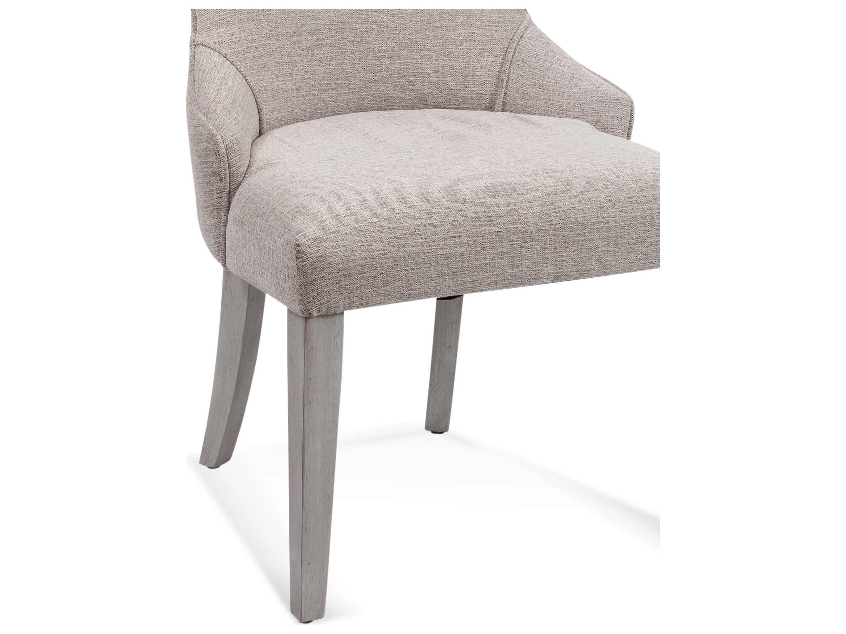 Bassett Mirror Delaney Fabric Gray Upholstered Side Dining Chair