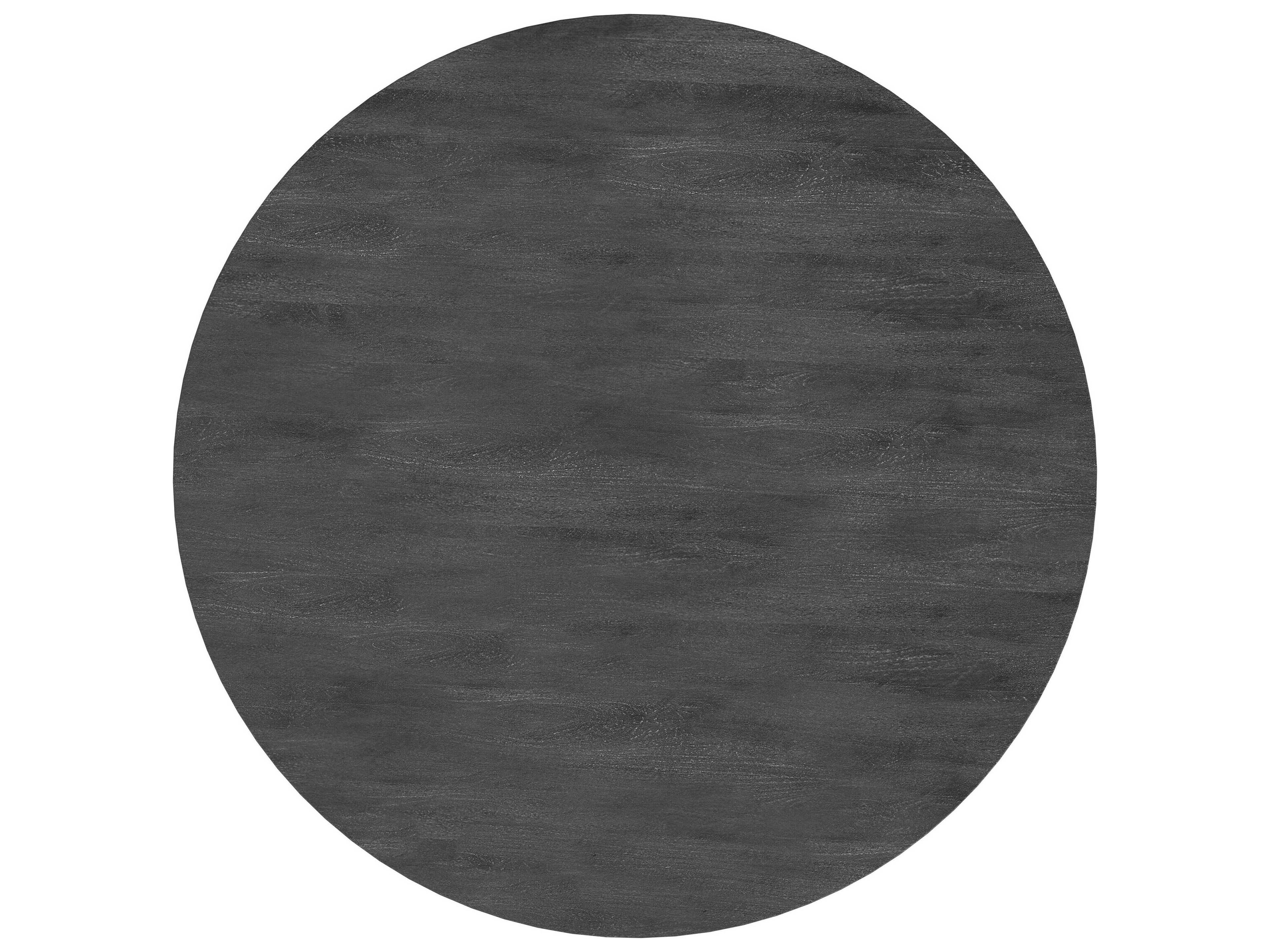 Bassett Mirror Gaines Round Wood Sandblasted Black Wash Dining Table